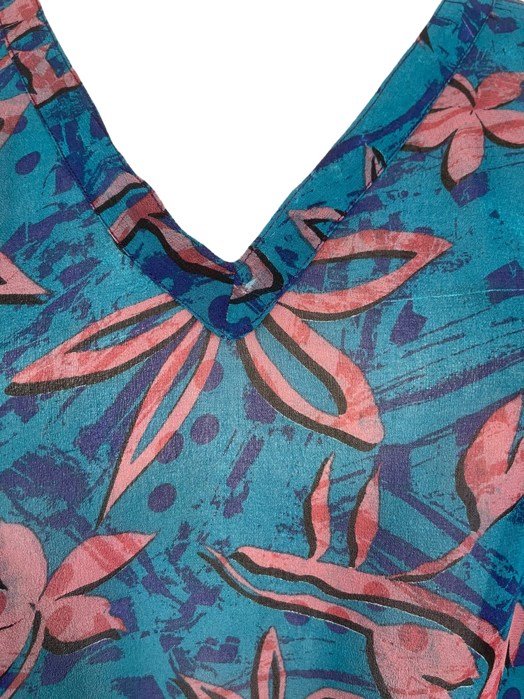 PRG7860 Sheer Avatar Pure Silk Long Tunic with Side Ties