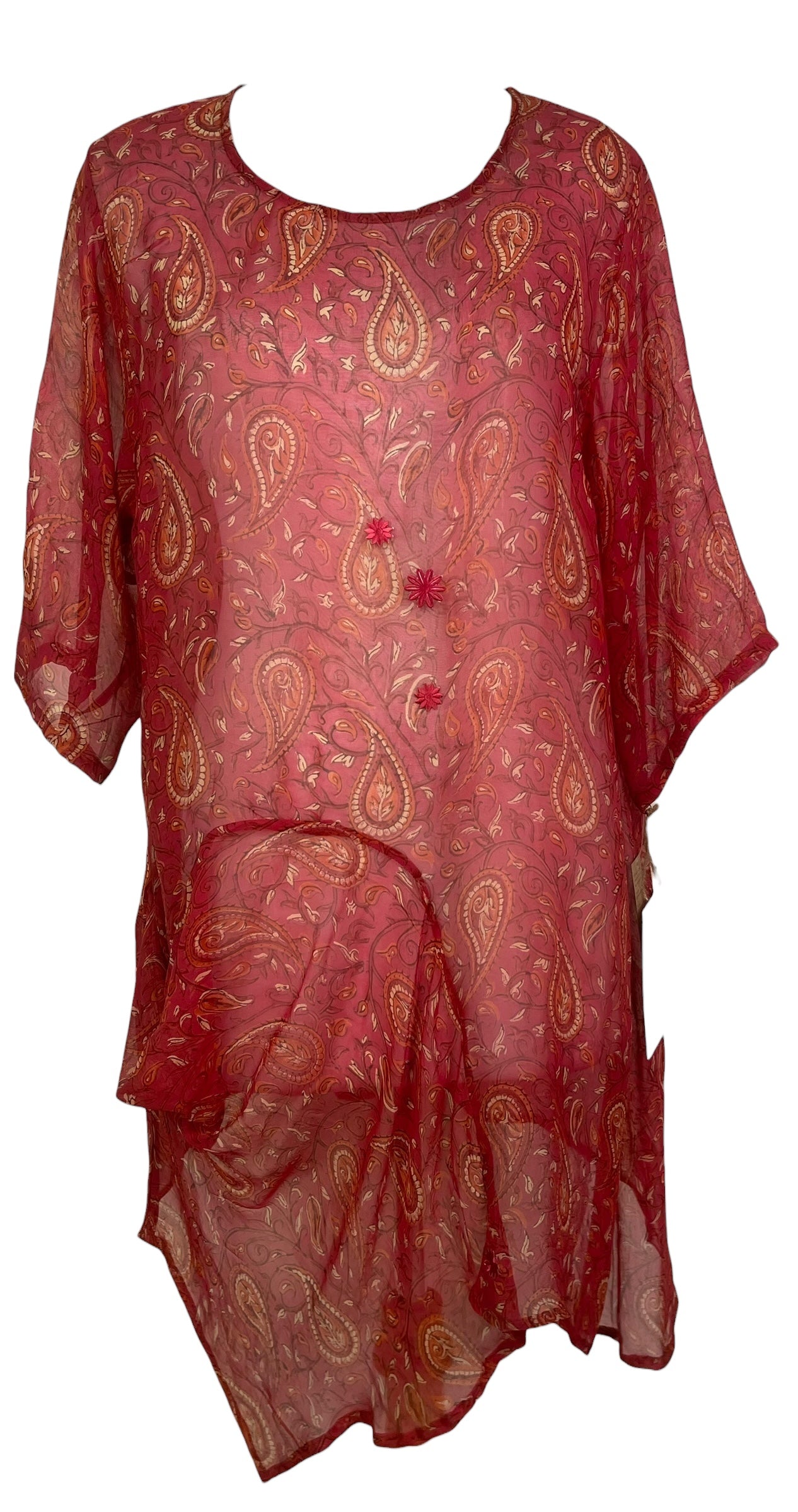 PREVIEW PRG8486 Sheer Wabi Sabi Pure Silk Self Pocket Tunic Dress