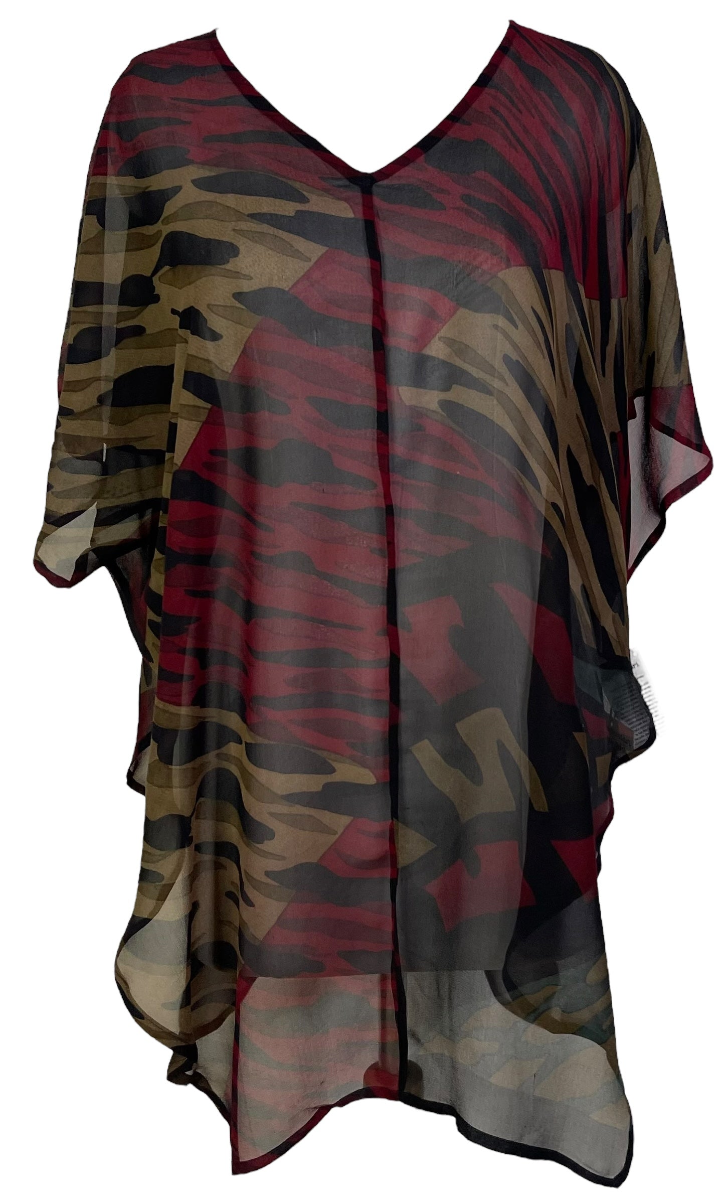 PRG6855 Sheer Sheer Avatar Pure Silk Waterfall Top