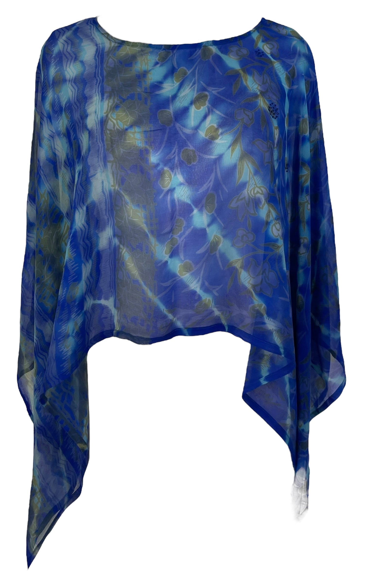 PRG7219 Sheer Avatar Pure Silk Capelet Poncho