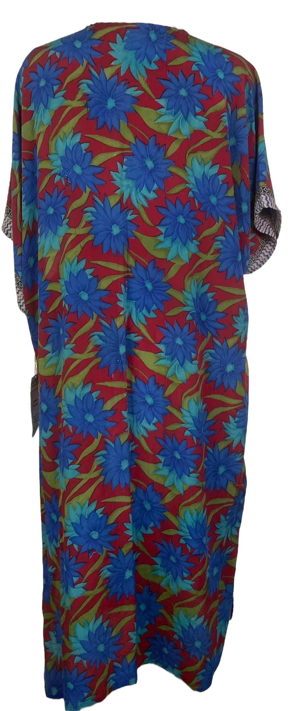 PRC7724 Avatar Long Pure Silk Kimono Sleeved Duster with Belt