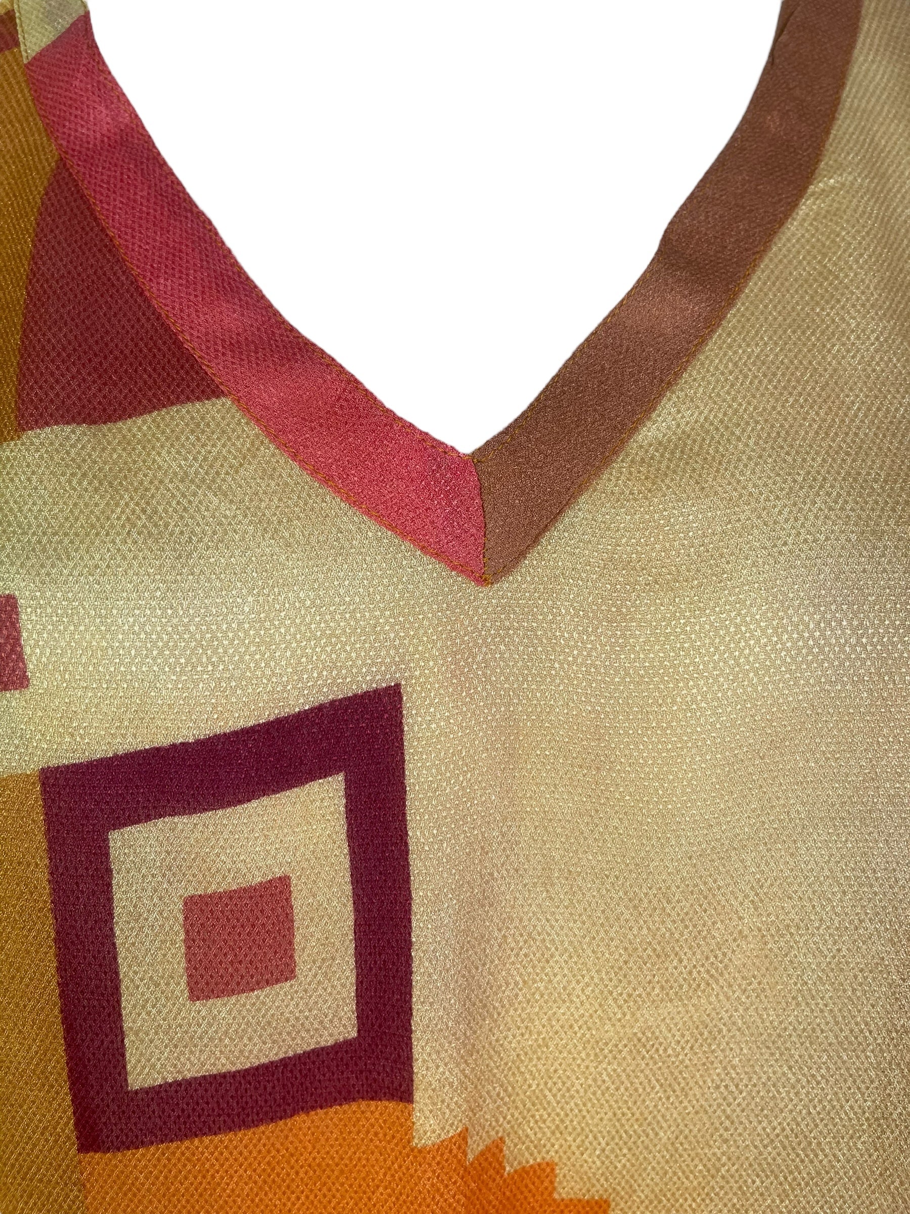 PRG7720 Sheer Avatar Pure Silk Short Kaftan Tunic with Slits