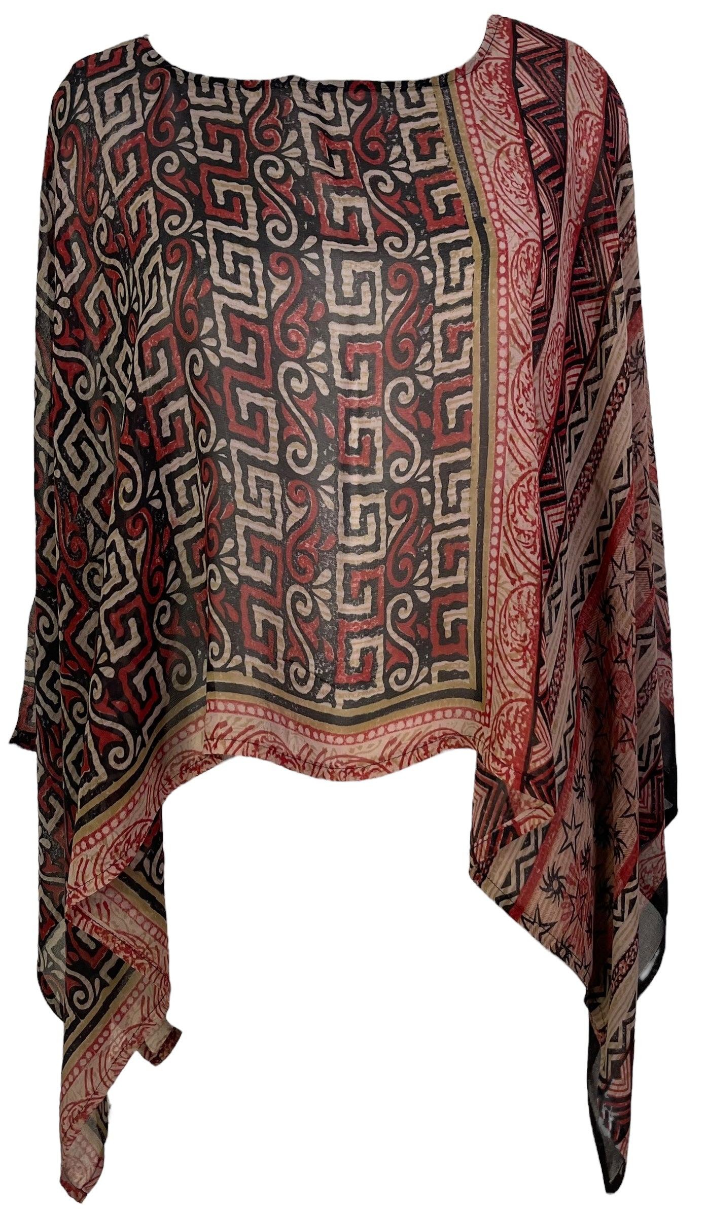 PRG6423 Sheer Wabi Sabi Pure Silk Capelet Poncho