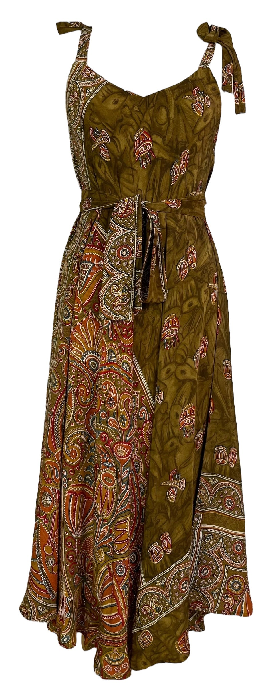 PRC7252 Avatar Pure Silk Maxi Dress with Belt