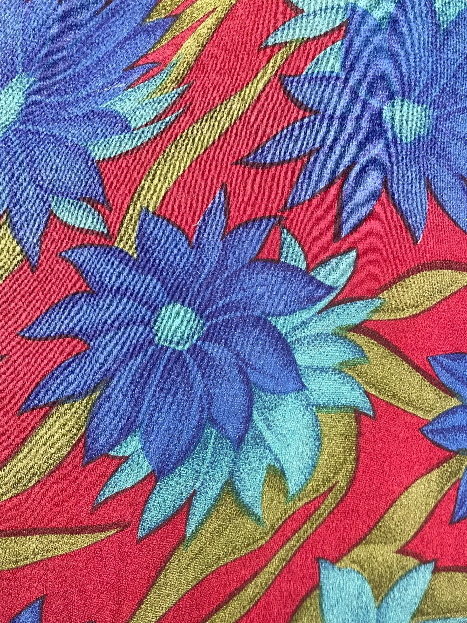 PRC7724 Avatar Long Pure Silk Kimono Sleeved Duster with Belt