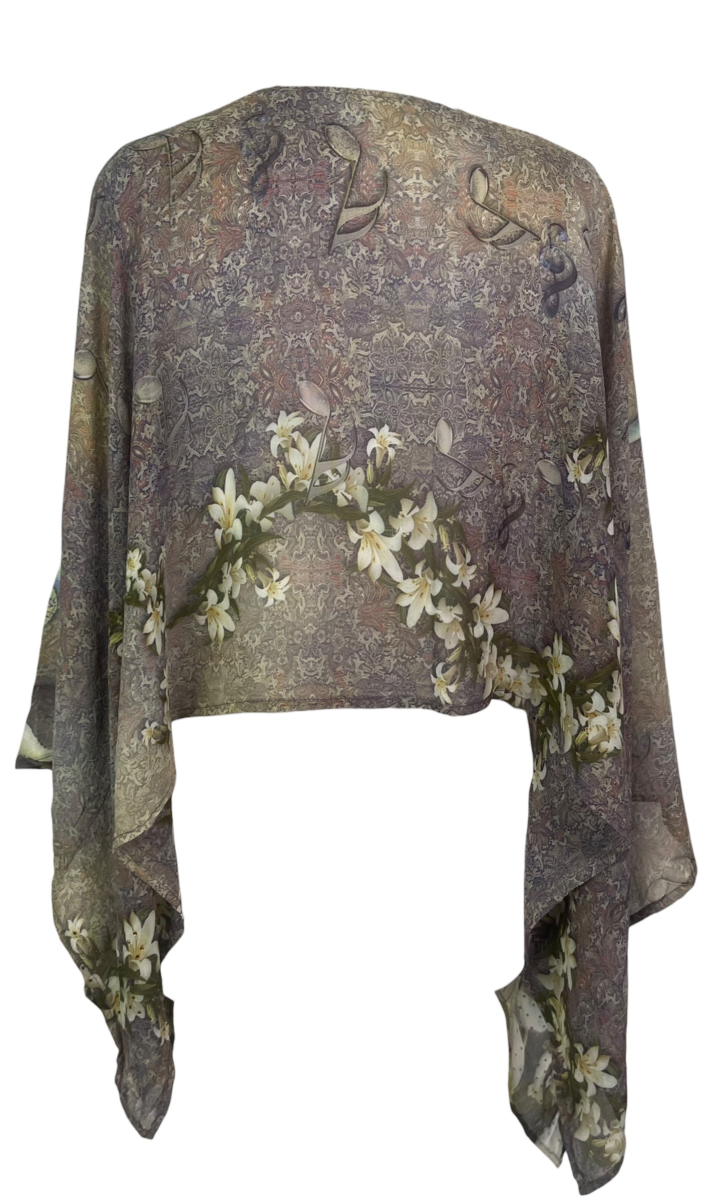 PREVIEW PRG8582 Sheer Pure Silk Wabi Sabi Capelet Poncho