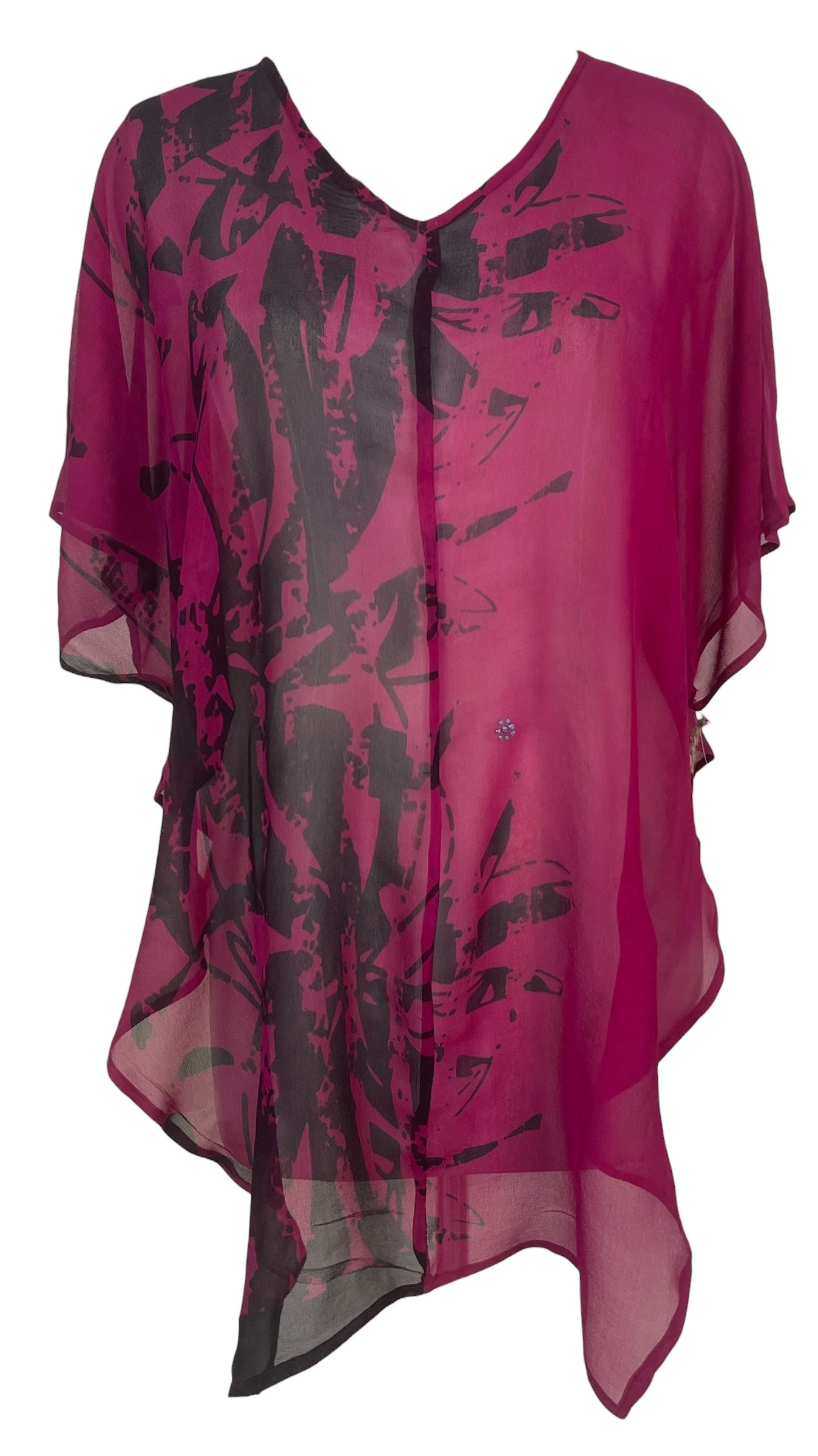 PREVIEW PRG8597 Sheer Wabi Sabi Pure Silk Waterfall Top by FEBRUARY2026 – Handmade ethical Waterfall Top from sariKNOTsari using upcycled silk. Designed in Canada for travel and slow fashion, loved from Toronto to LA to Sydney.