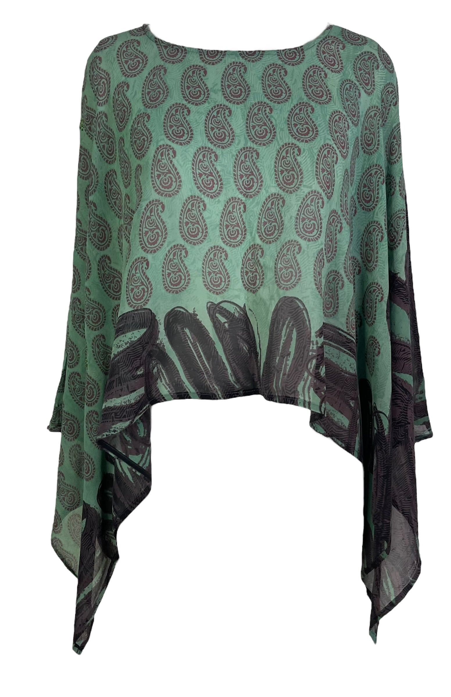 PRG7329 Sheer Avatar Pure Silk Capelet Poncho