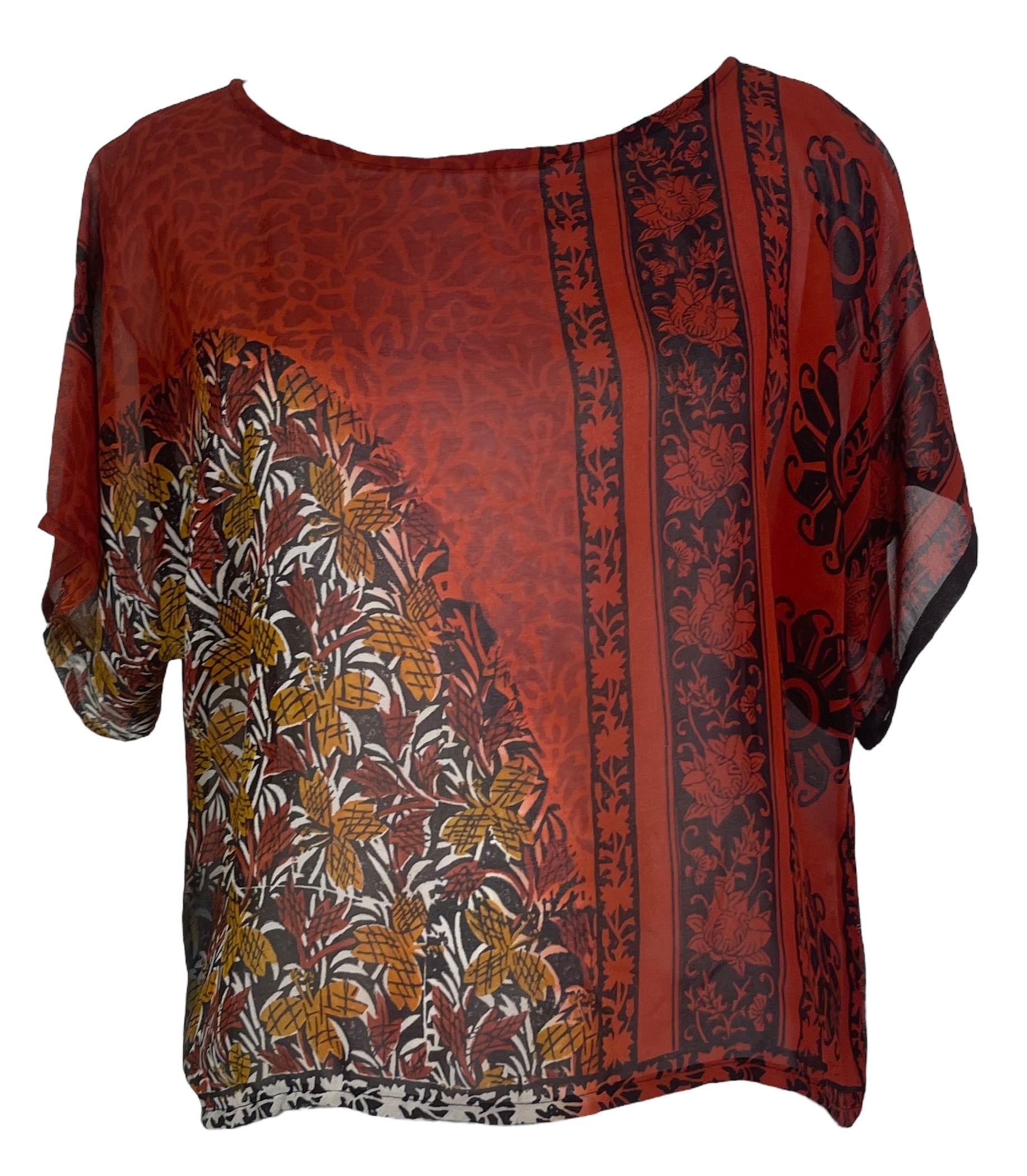 PRG7631 Sheer Avatar Pure Silk Boxy Top