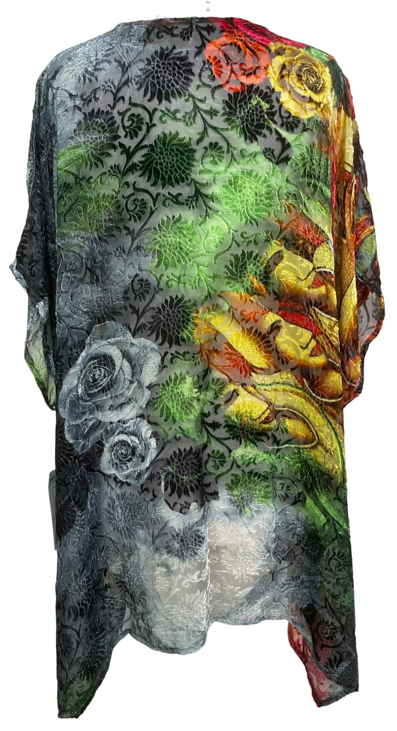 PRG8265 Sheer Avatar Pure Silk Short Kaftan Tunic with Slits