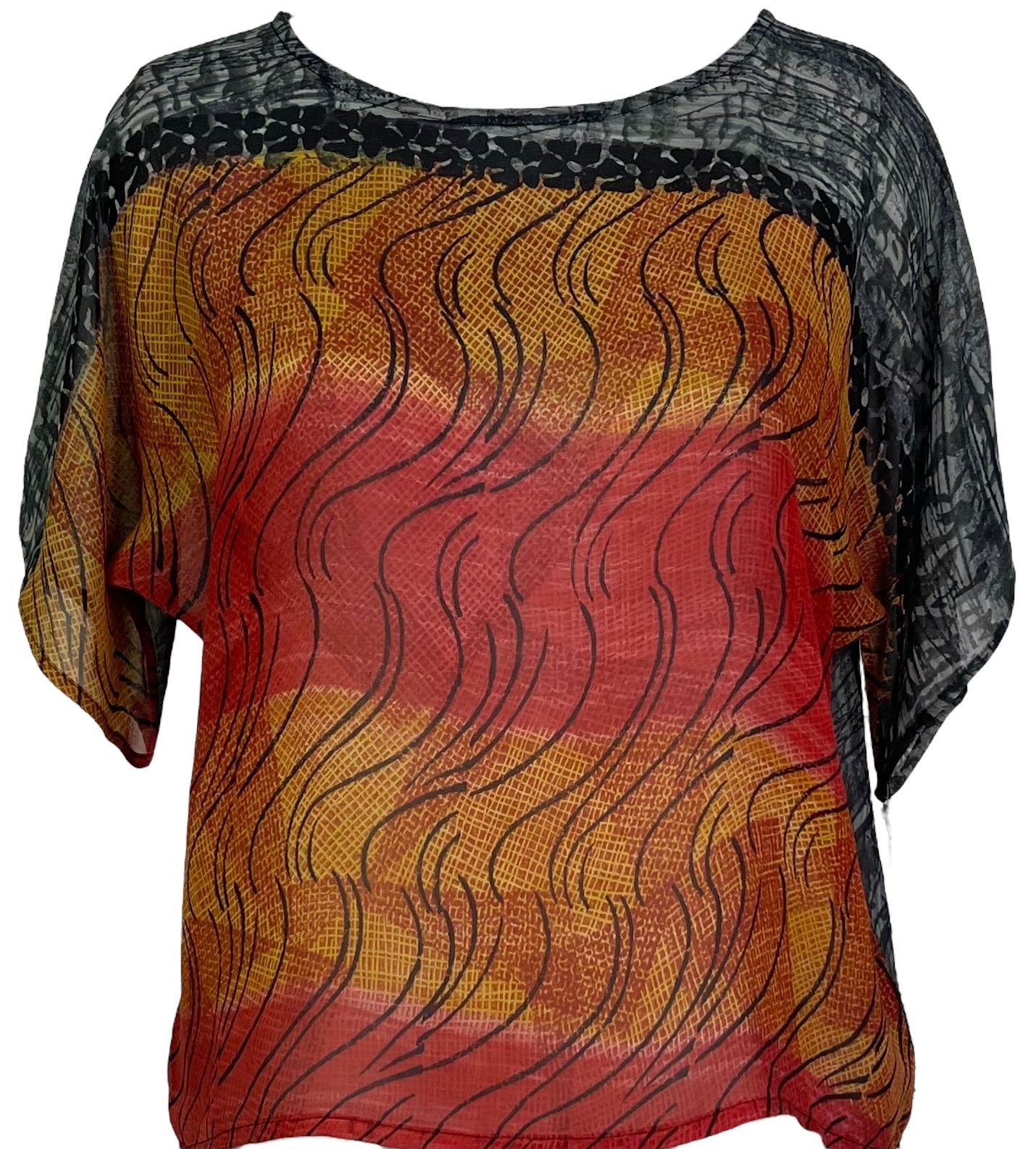 PRG5500 Sheer Avatar Pure Silk Boxy Top