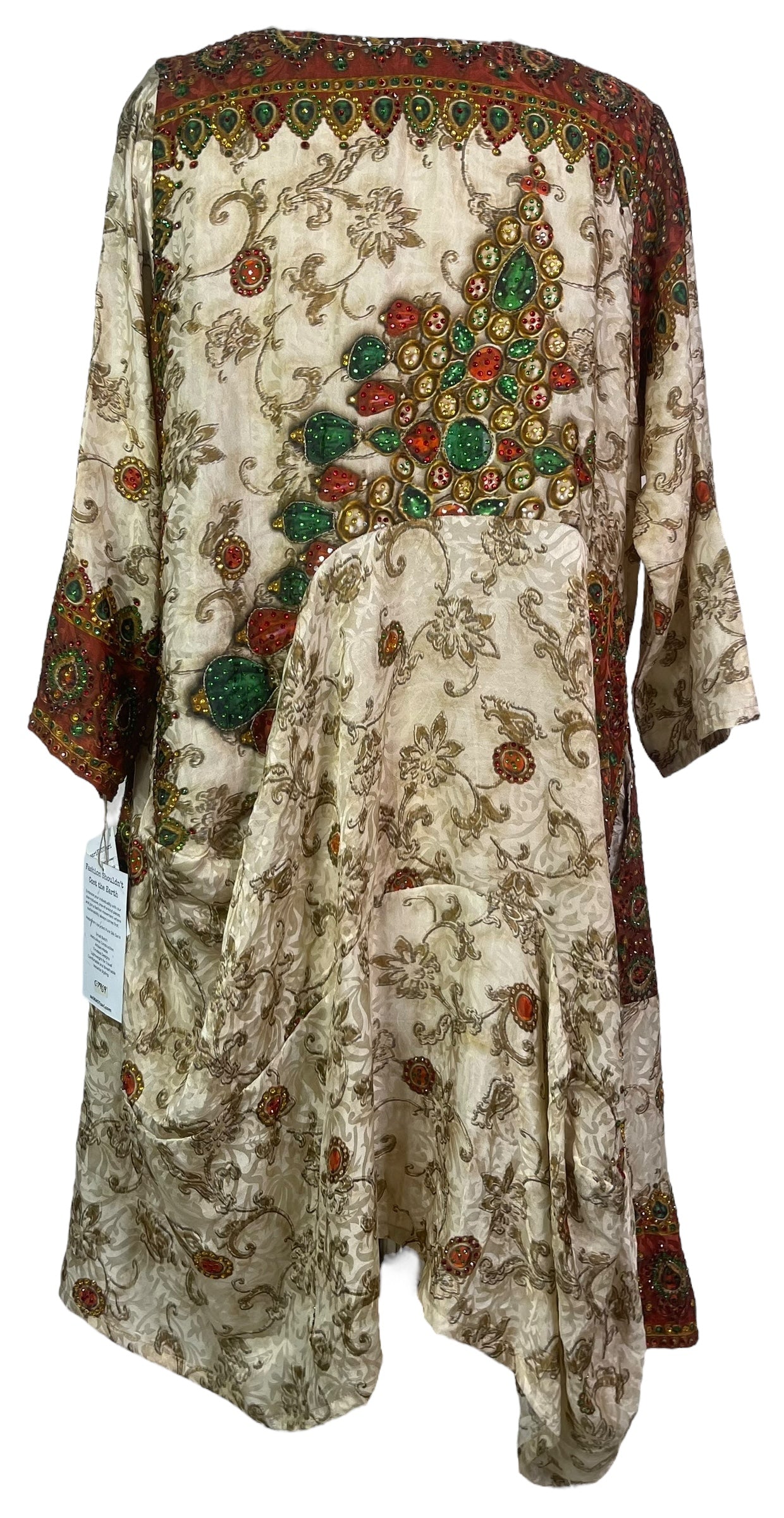 PRC7969 Avatar Pure Silk Sculptural Long Tunic Dress