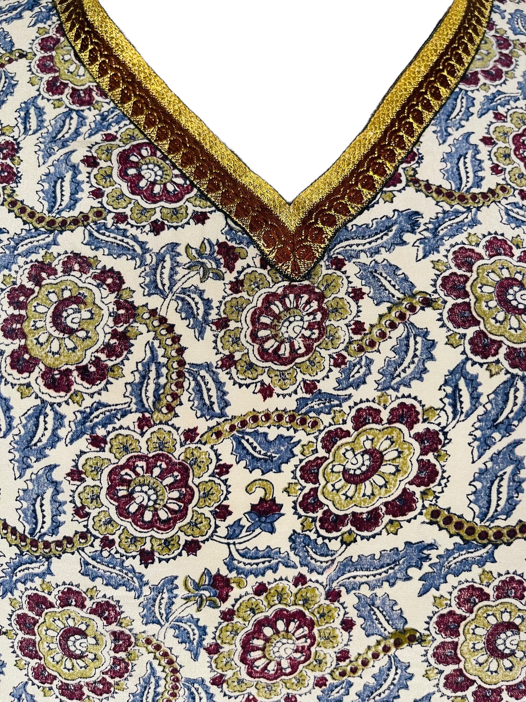 PRC7308 Avatar Pure Silk Short Kaftan Tunic with Slits