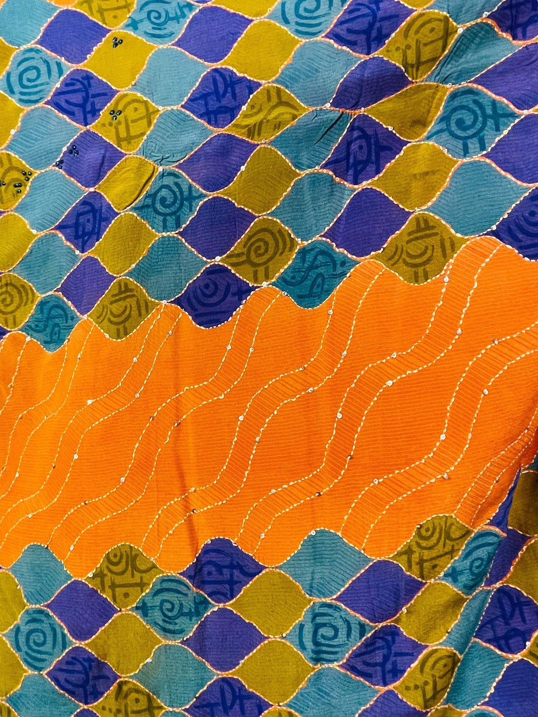 PRC7613 Avatar Pure Silk Long Tunic with Side Ties