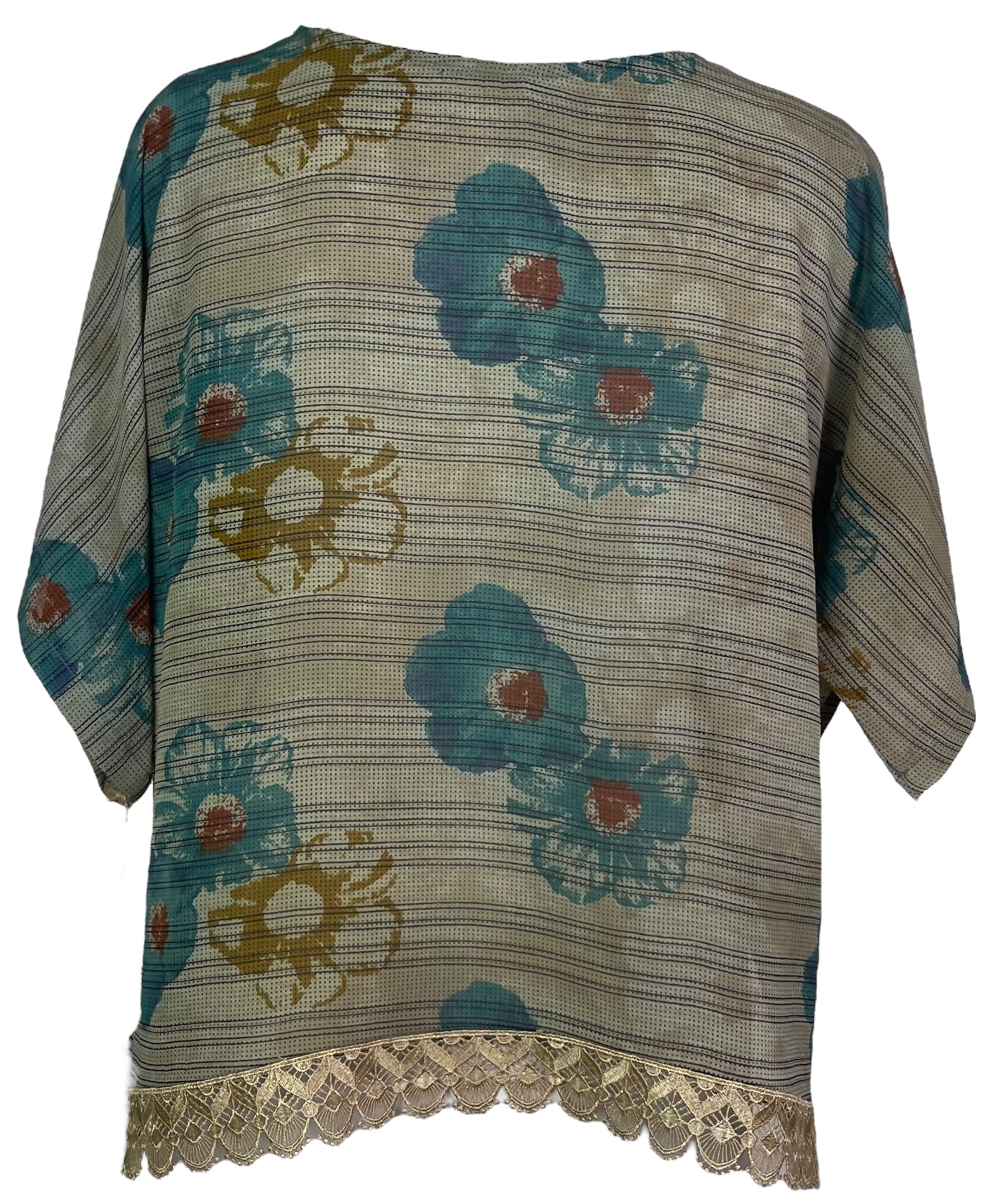 PRG5387 Sheer Avatar Pure Silk Side Slit Top