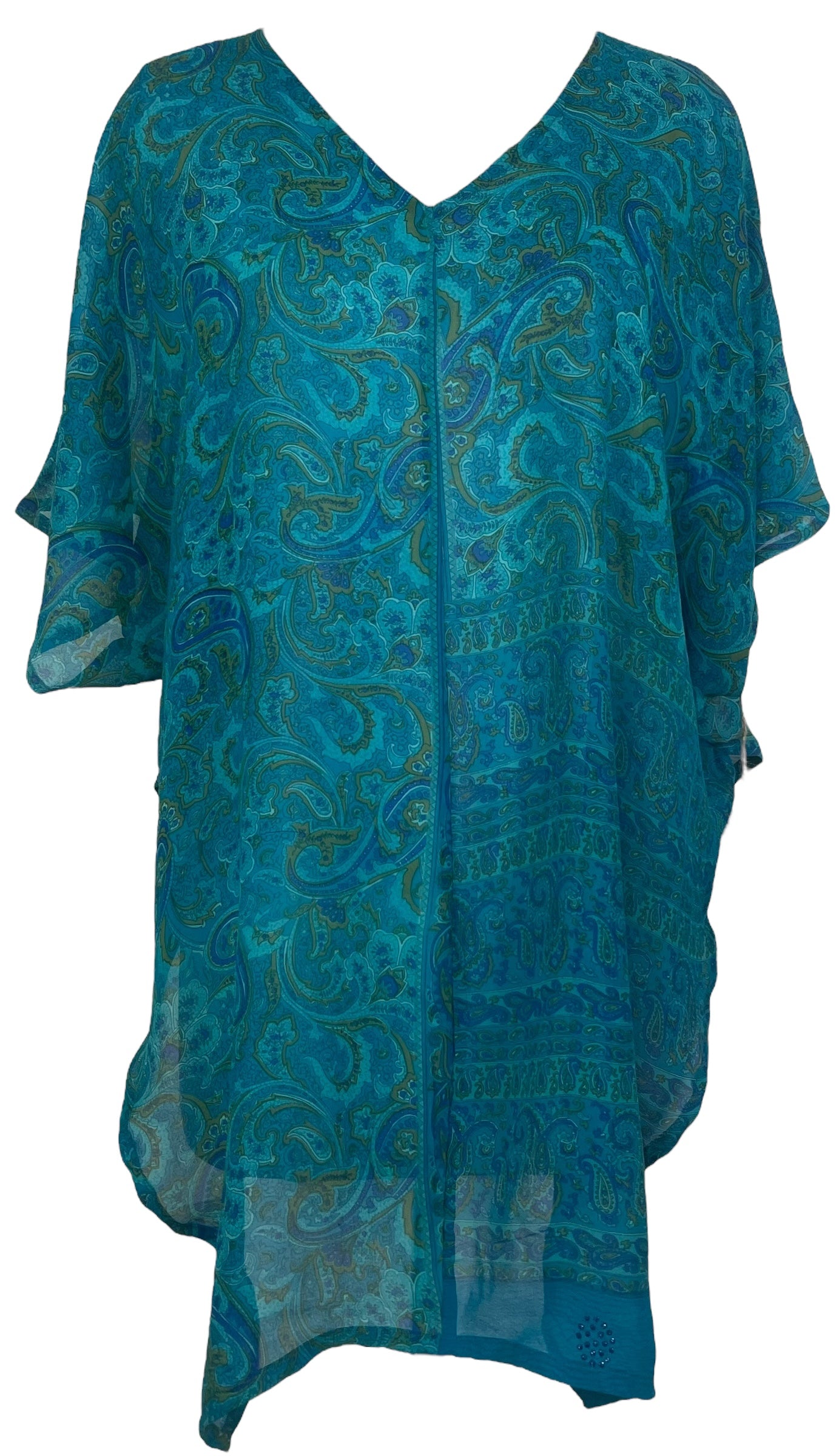 PRG8138 Sheer Avatar Pure Silk Waterfall Top