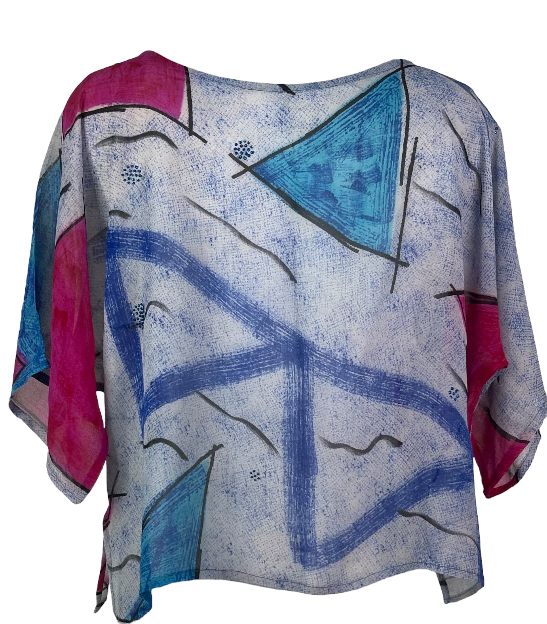 PRG7270 Sheer Avatar Pure Silk Side Slit Top