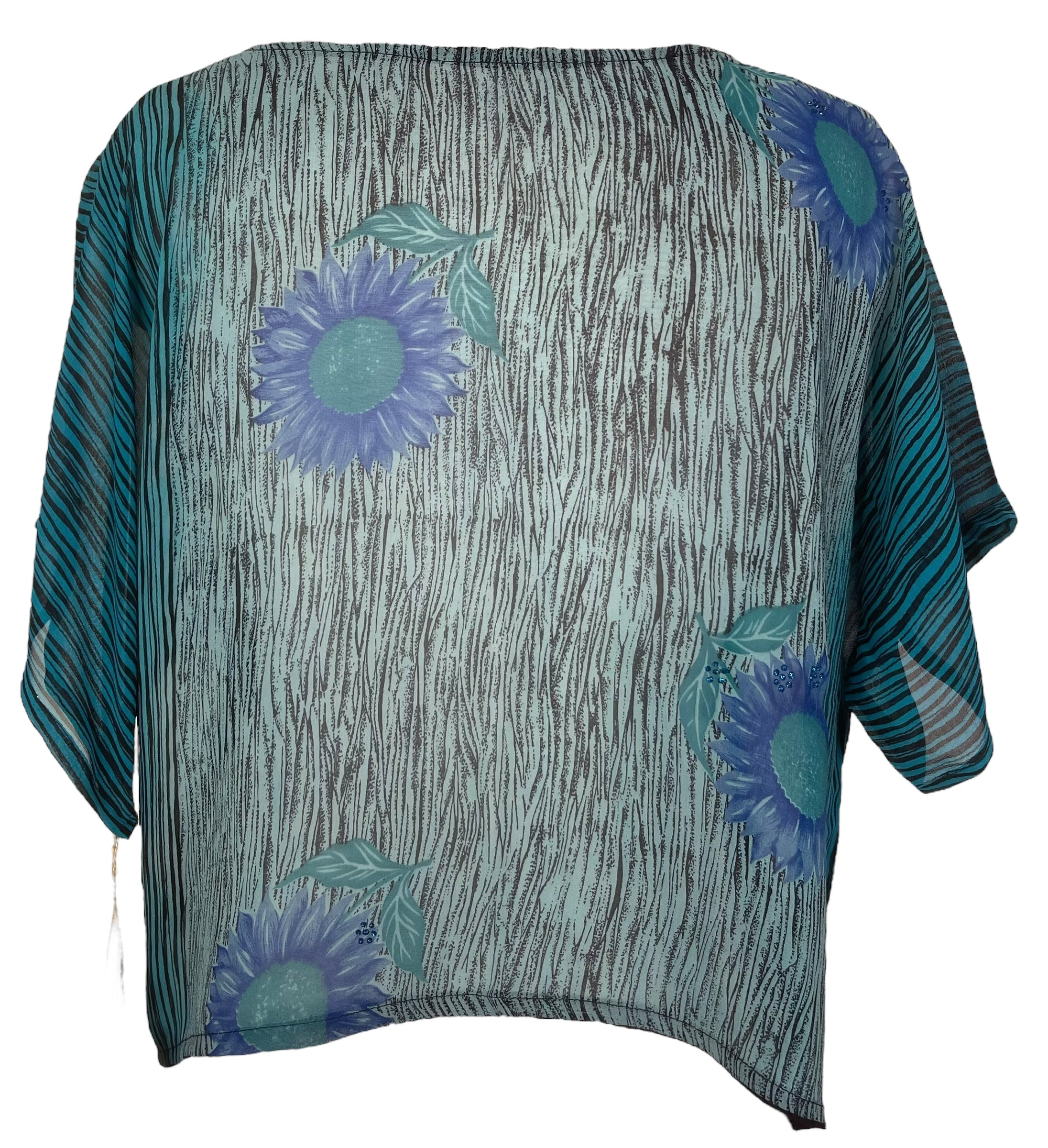 PRG7957 Sheer Avatar Pure Silk Boxy Top