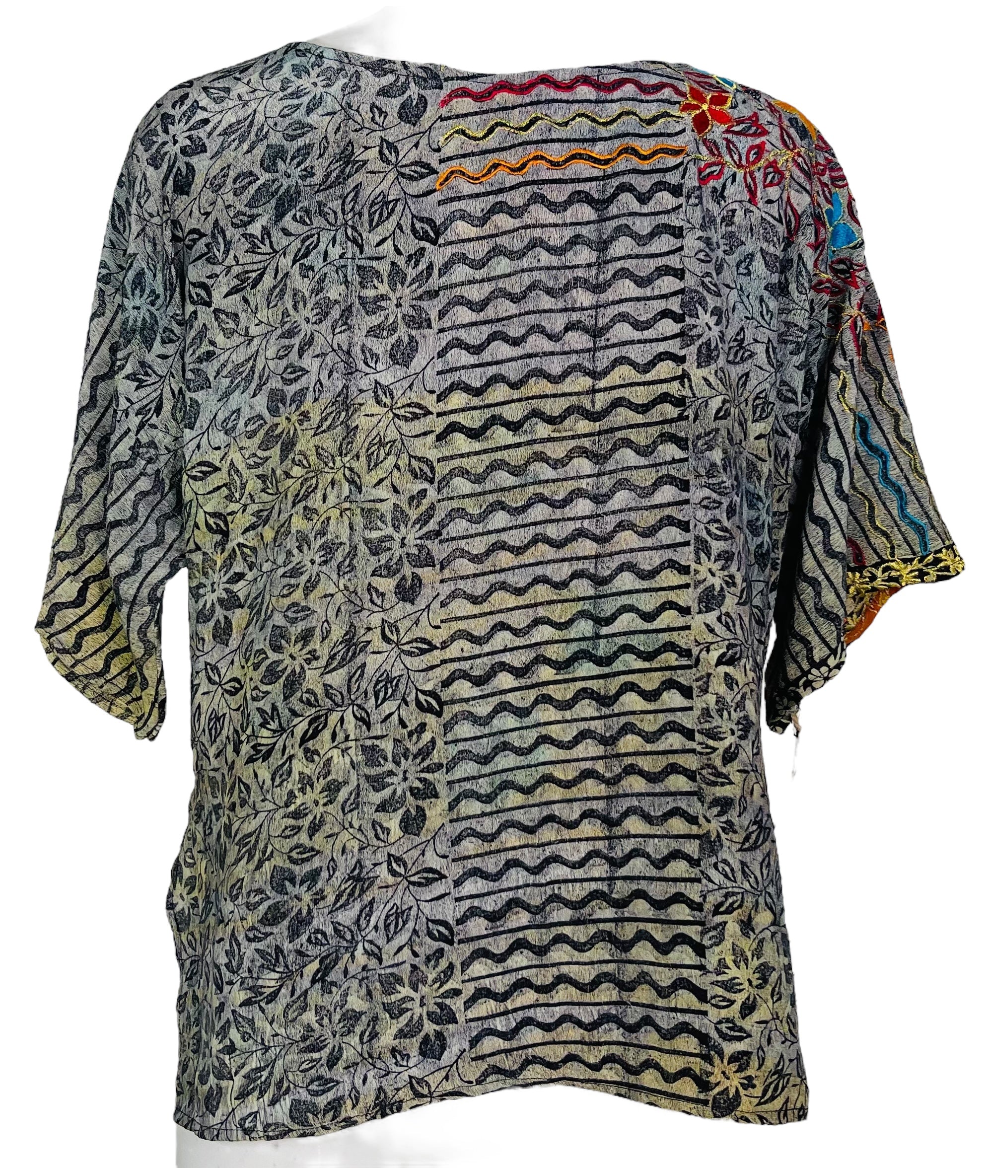 PRC6713 Avatar Pure Silk Side Slit Top