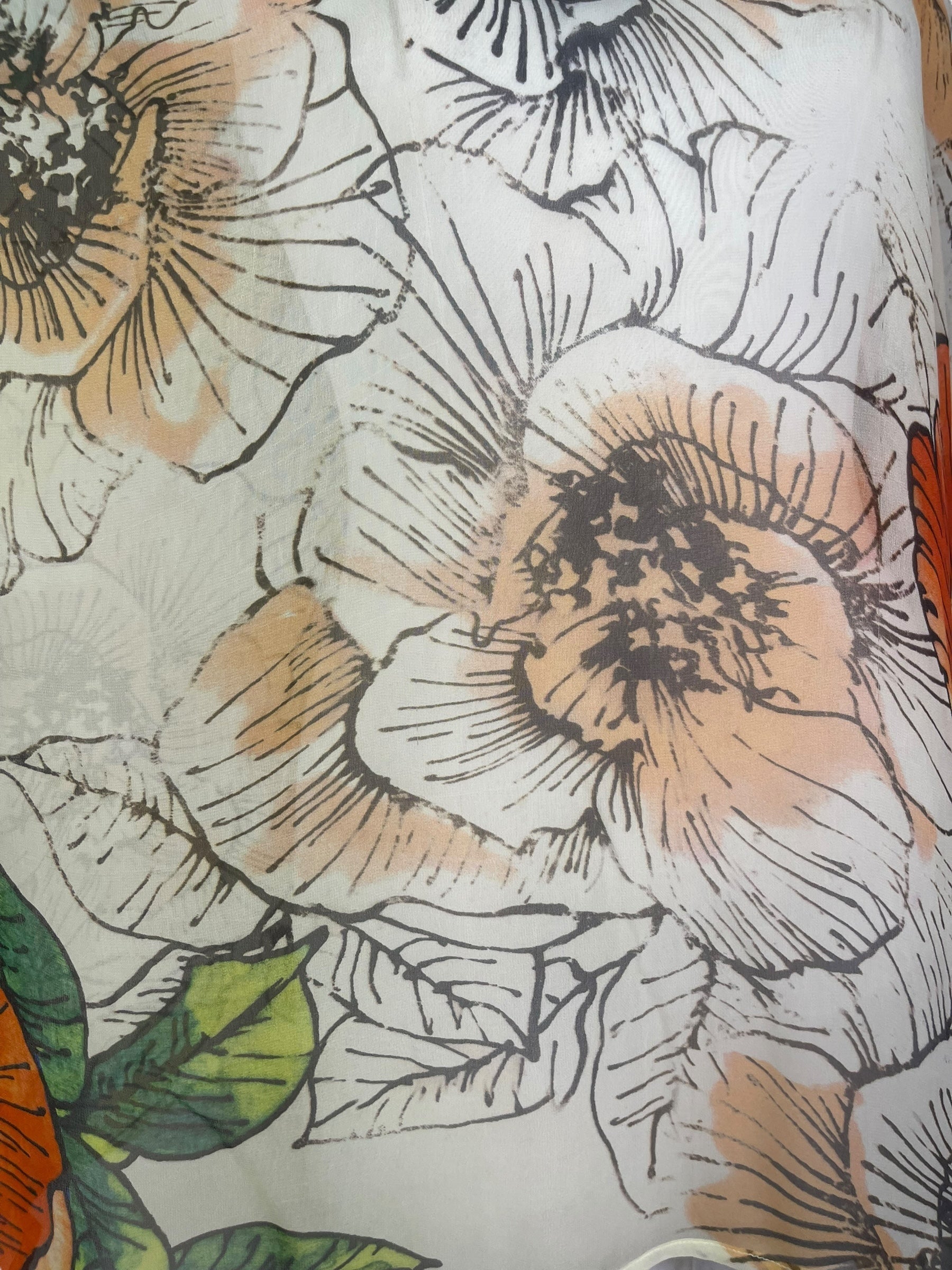 PRG8053 Sheer Avatar Pure Silk Long Tunic with Side Ties