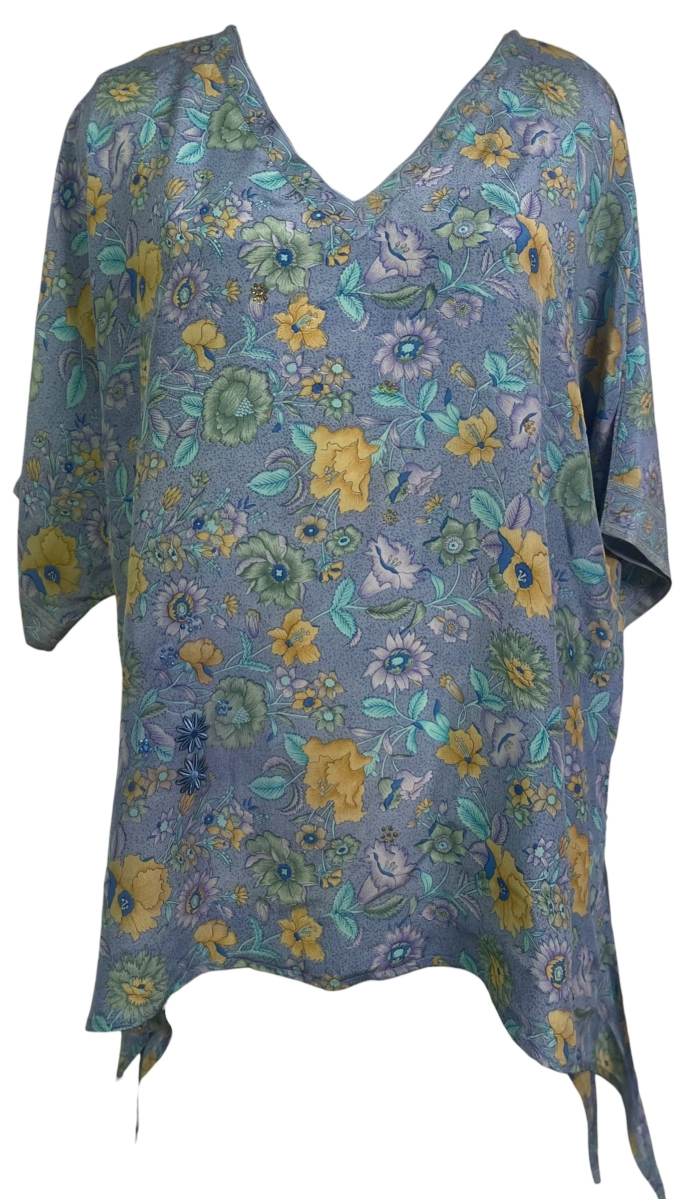 PREVIEW PRC8757 Avatar Pure Silk Long Tunic with Side Ties by MARCH2026 – Handmade ethical Side Tie Tunic from sariKNOTsari using upcycled silk. Designed in Canada for travel and slow fashion, loved from Toronto to LA to Sydney.