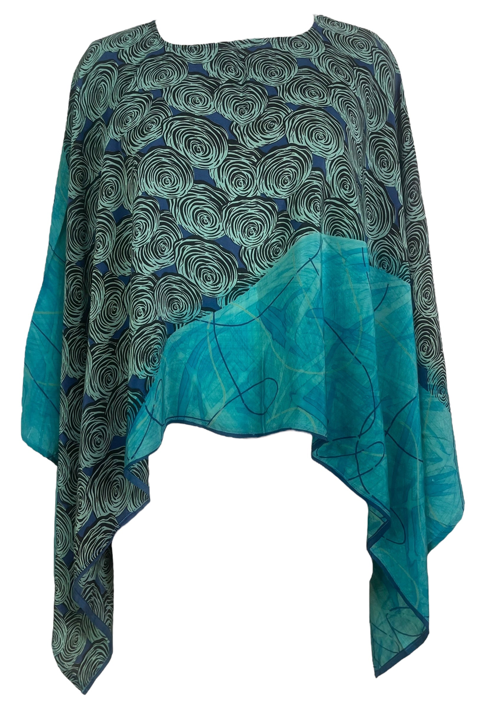 PREVIEW PRC7621 Pure Silk Wabi Sabi Capelet Poncho by DECEMBER2025 – Handmade ethical Poncho from sariKNOTsari using upcycled silk. Designed in Canada for travel and slow fashion, loved from Toronto to LA to Sydney.