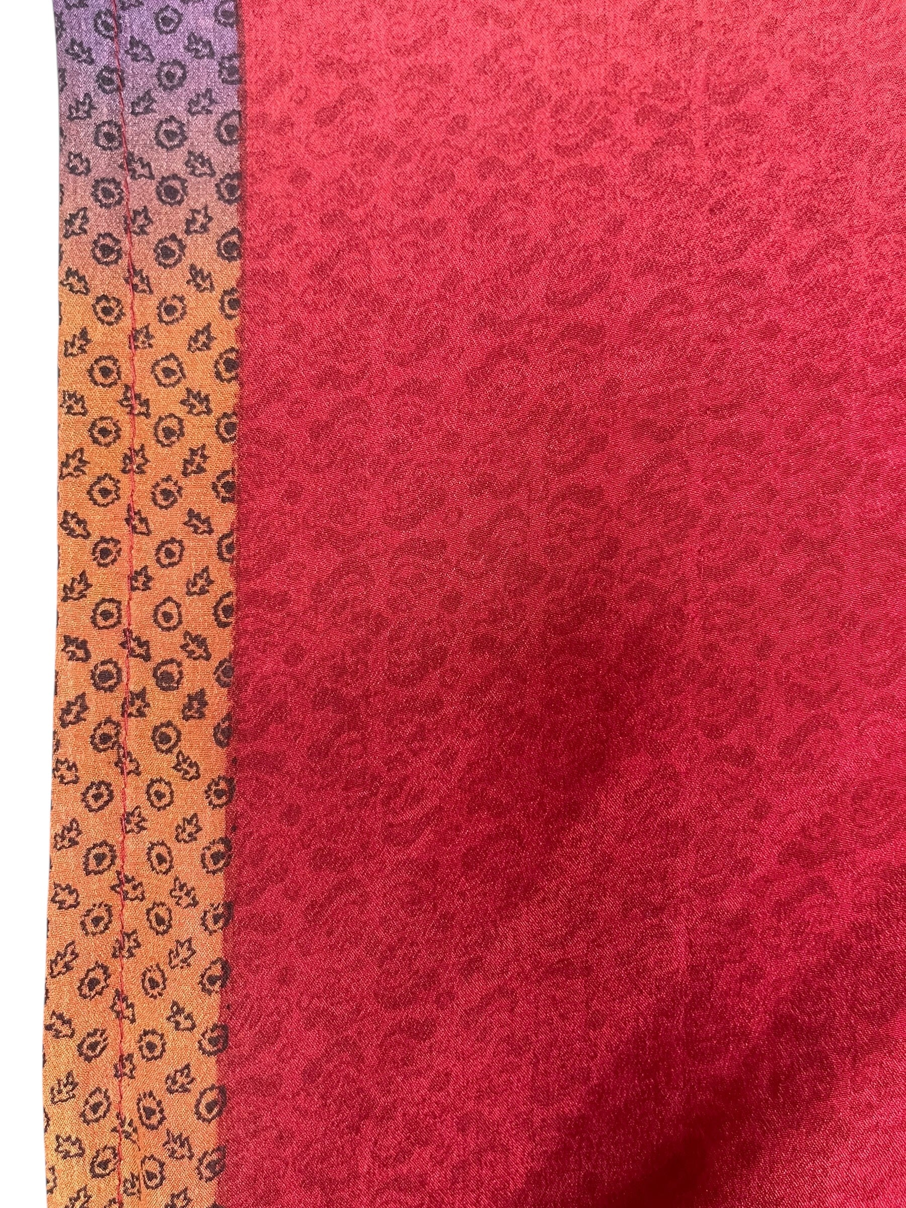 PRC8540 Avatar Long Pure Silk Kimono Sleeved Duster with Belt