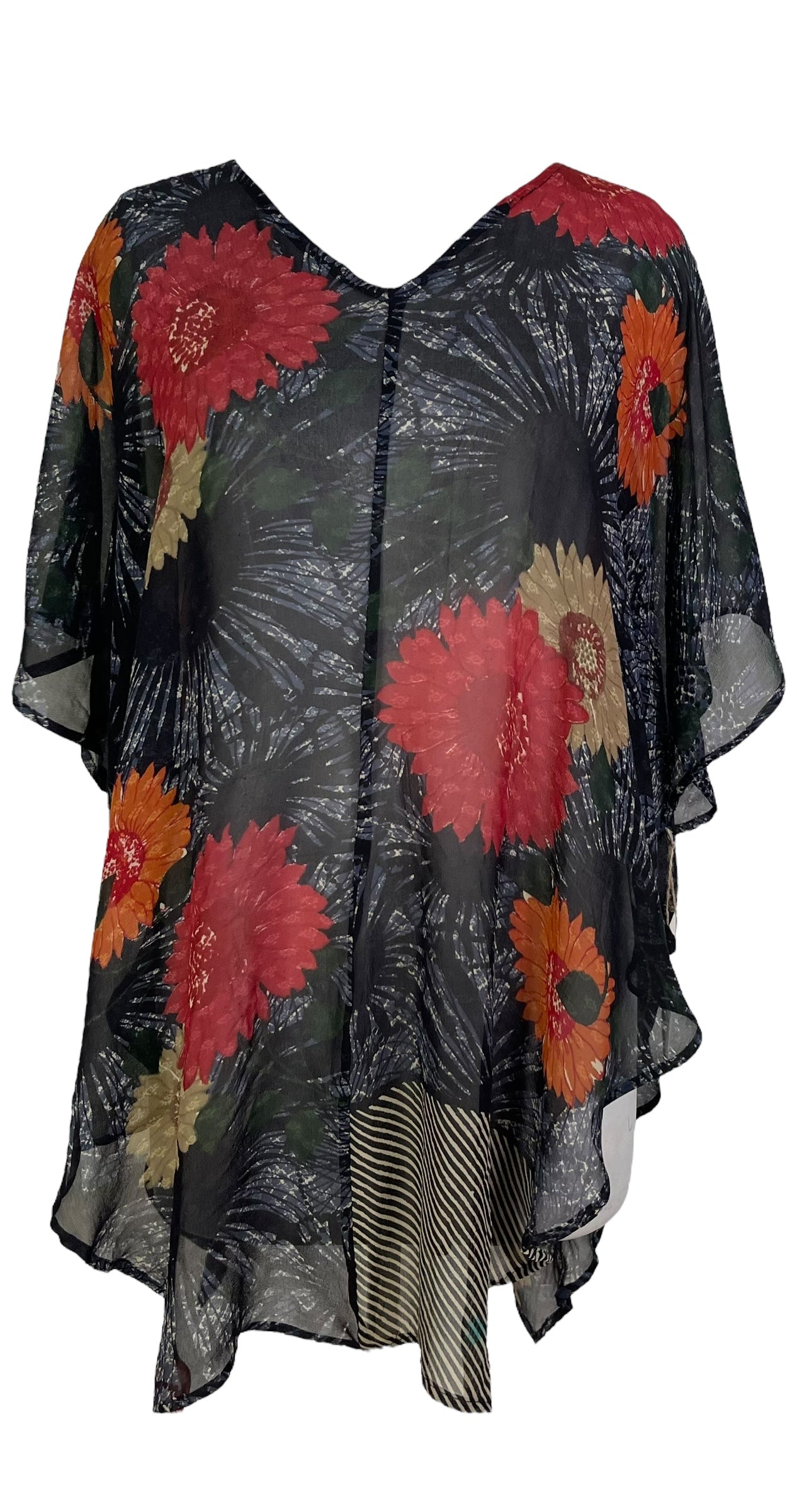 PRG7265 Sheer Wabi Sabi Pure Silk Waterfall Top