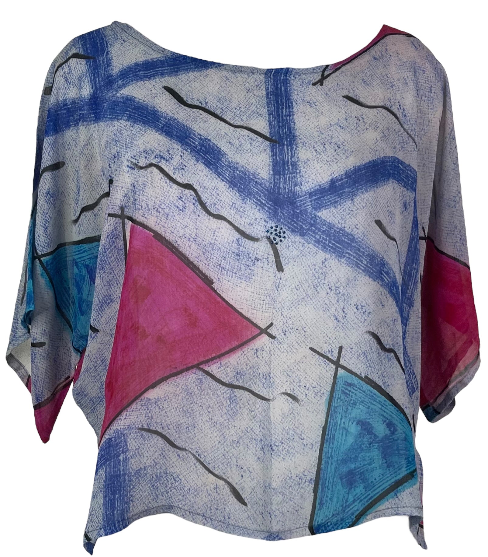 PRG7270 Sheer Avatar Pure Silk Side Slit Top