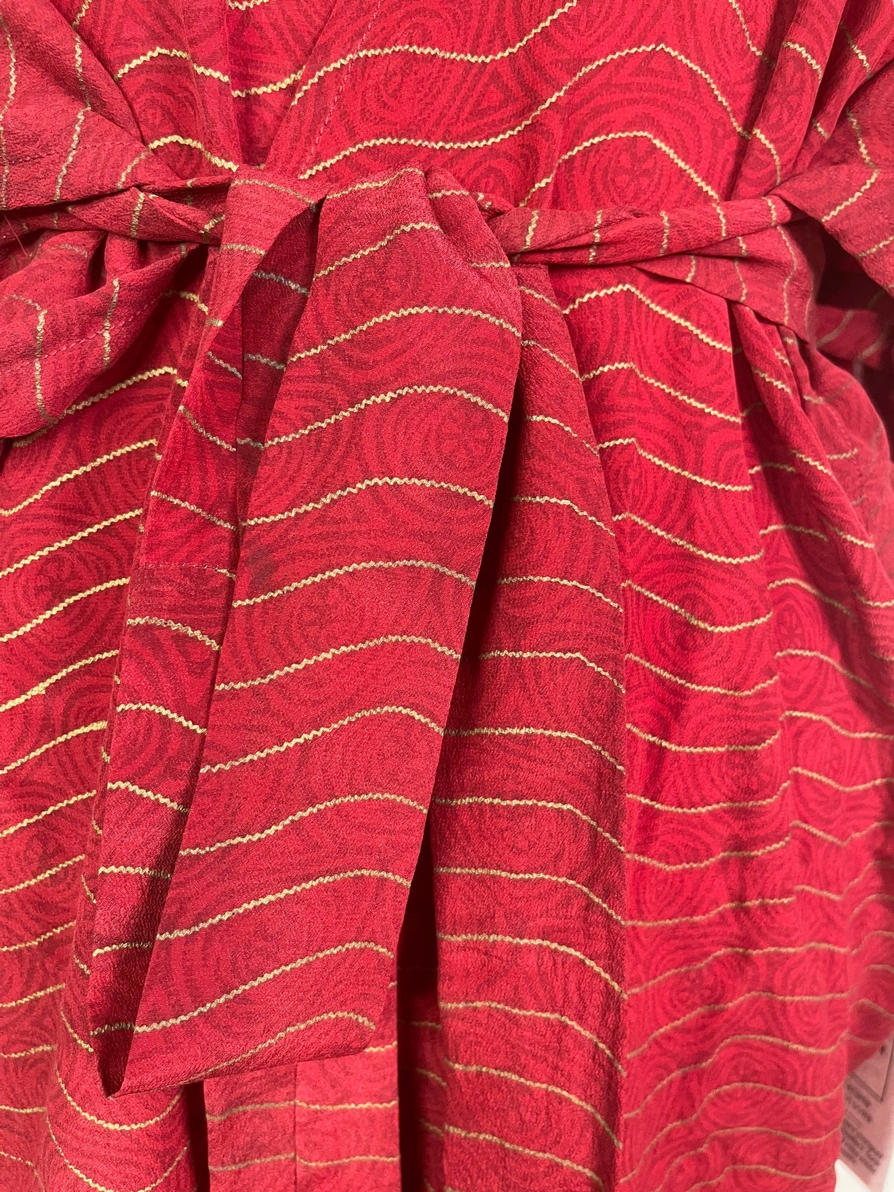 PRC7848 Wabi Sabi Pure Silk Kimono-Sleeved Jacket with Belt