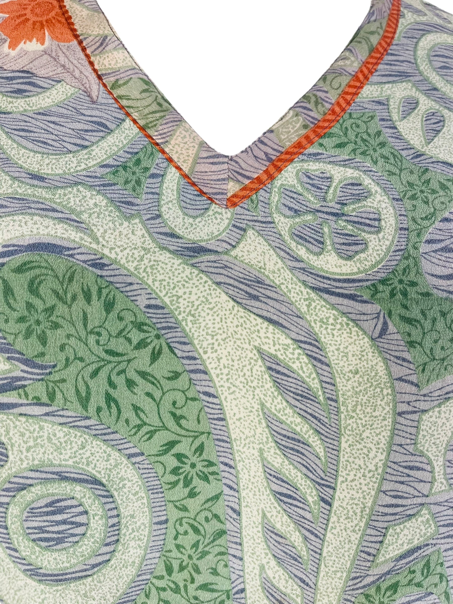 PRC7473 Avatar Pure Silk Short Kaftan Tunic with Slits