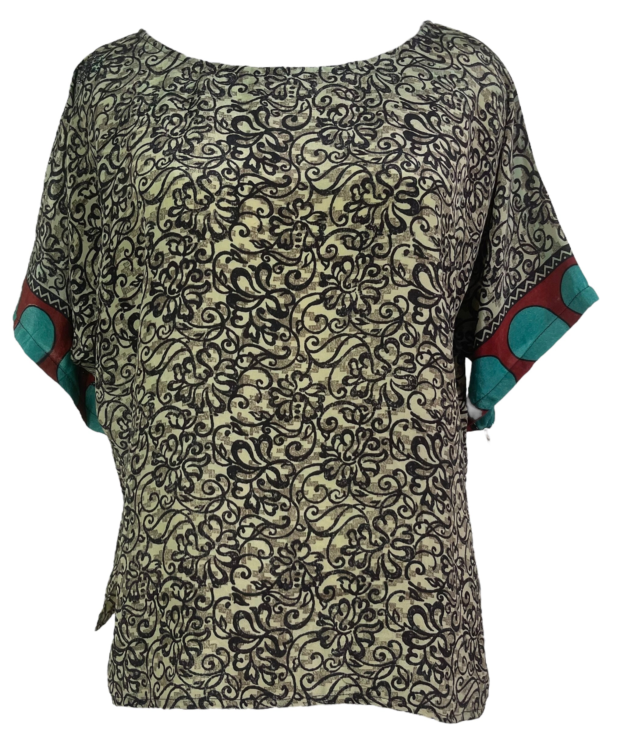 PRC8067 Avatar Pure Silk Side Slit Top