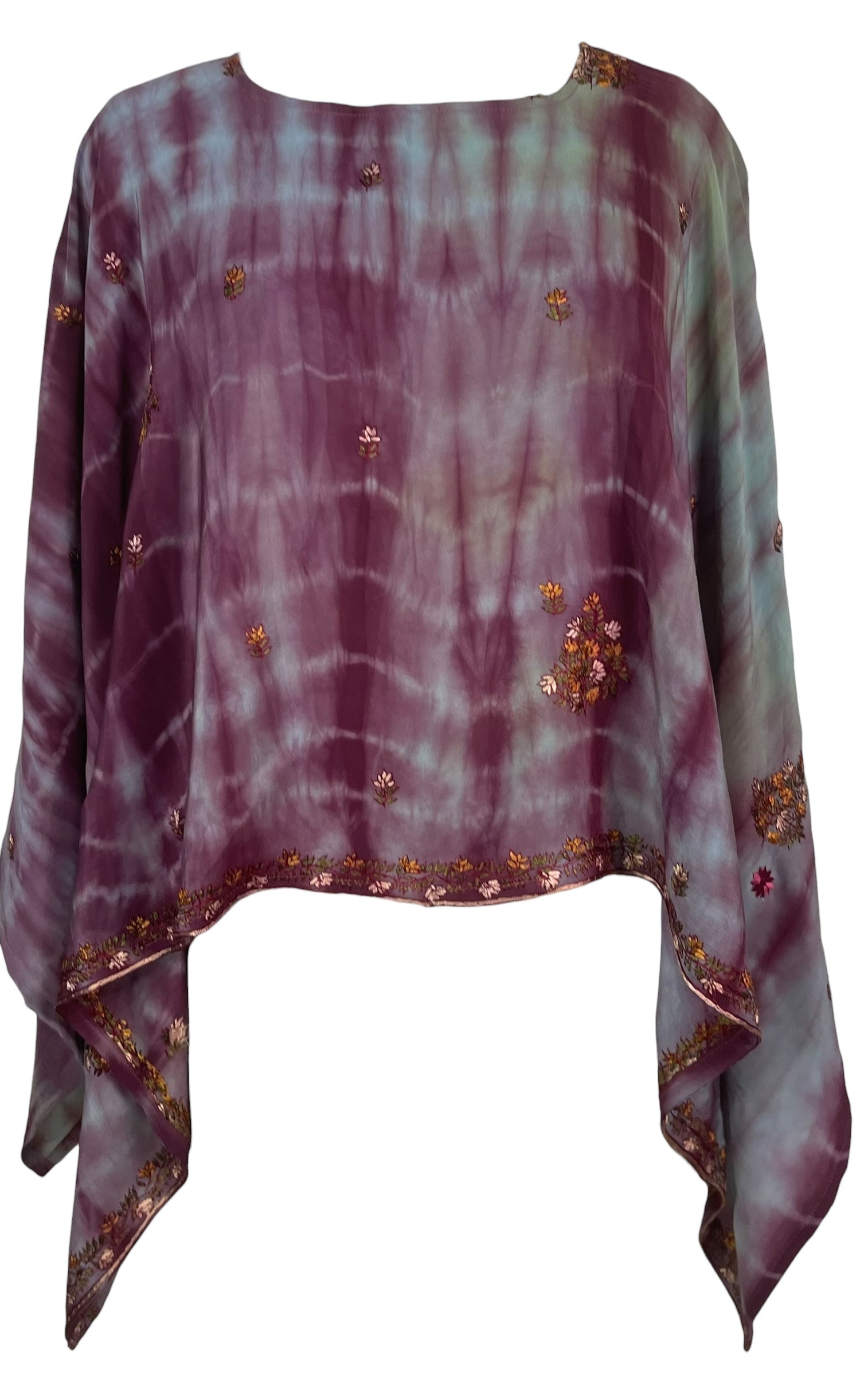 PREVIEW PRC8320 Avatar Pure Silk Capelet Poncho by FEBRUARY2026 – Handmade ethical Poncho from sariKNOTsari using upcycled silk. Designed in Canada for travel and slow fashion, loved from Toronto to LA to Sydney.