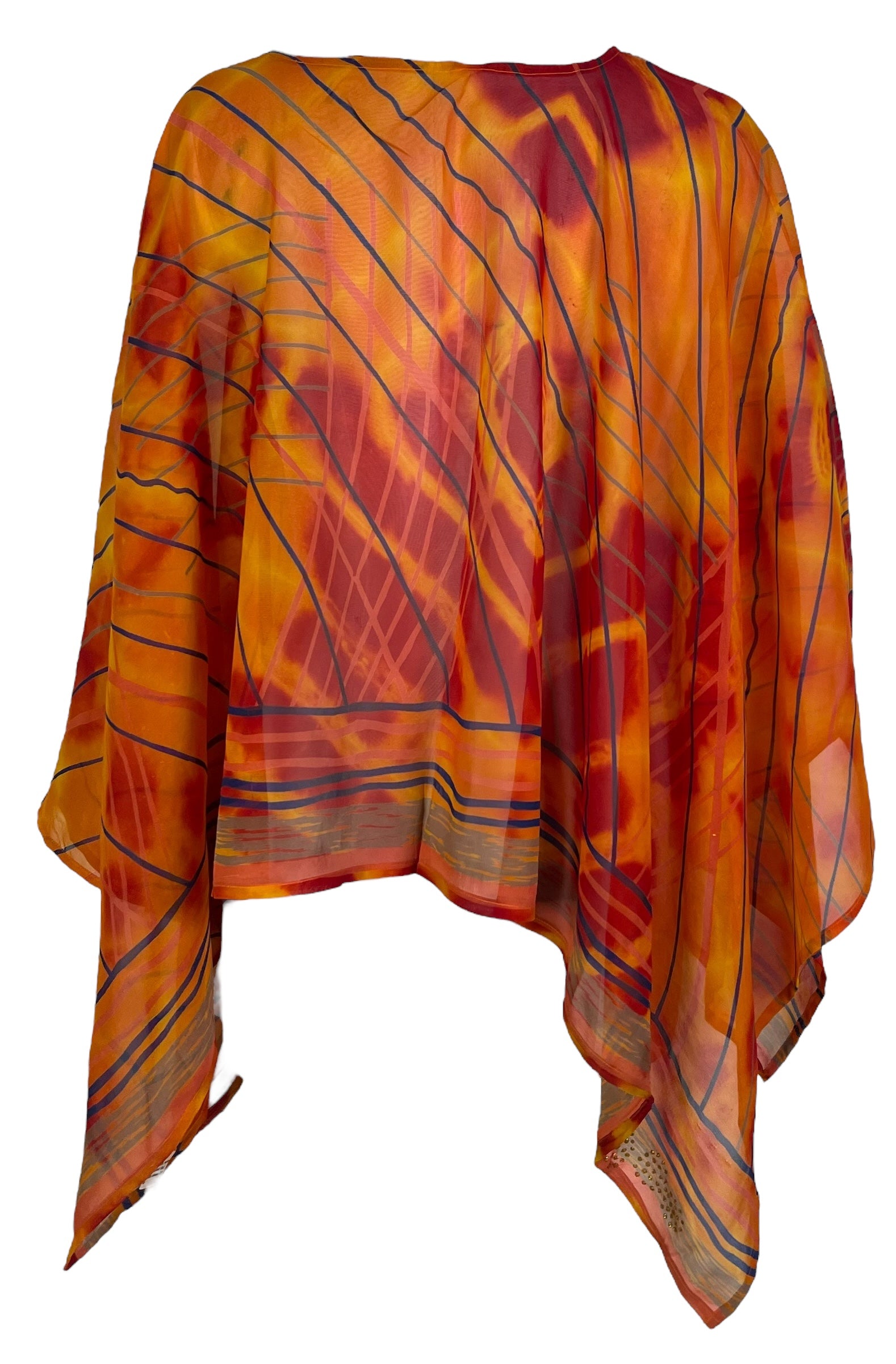 PRG7043 Sheer Avatar Pure Silk Capelet Poncho