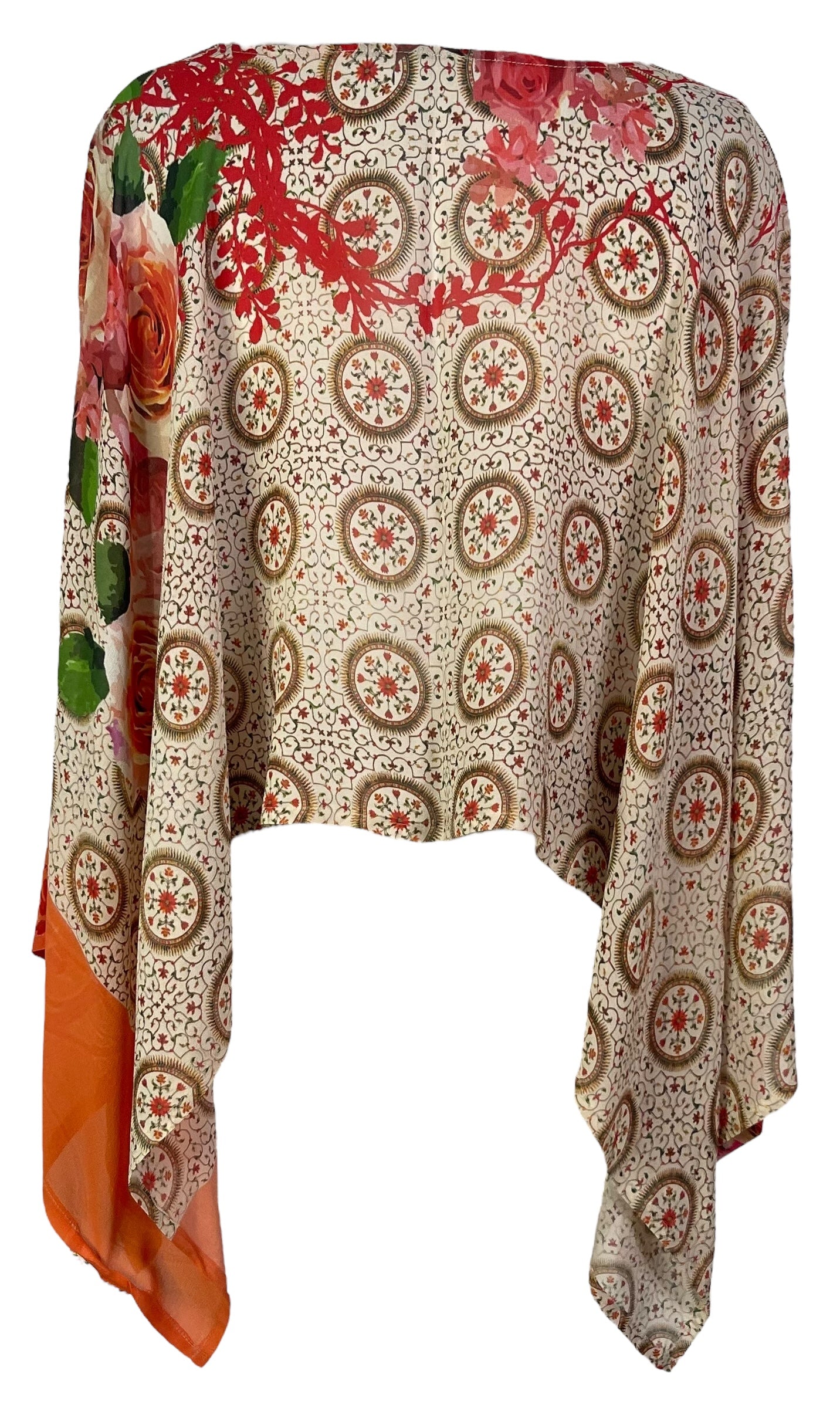 LADY LUCK PRG6411 Sheer Avatar Pure Silk Capelet Poncho