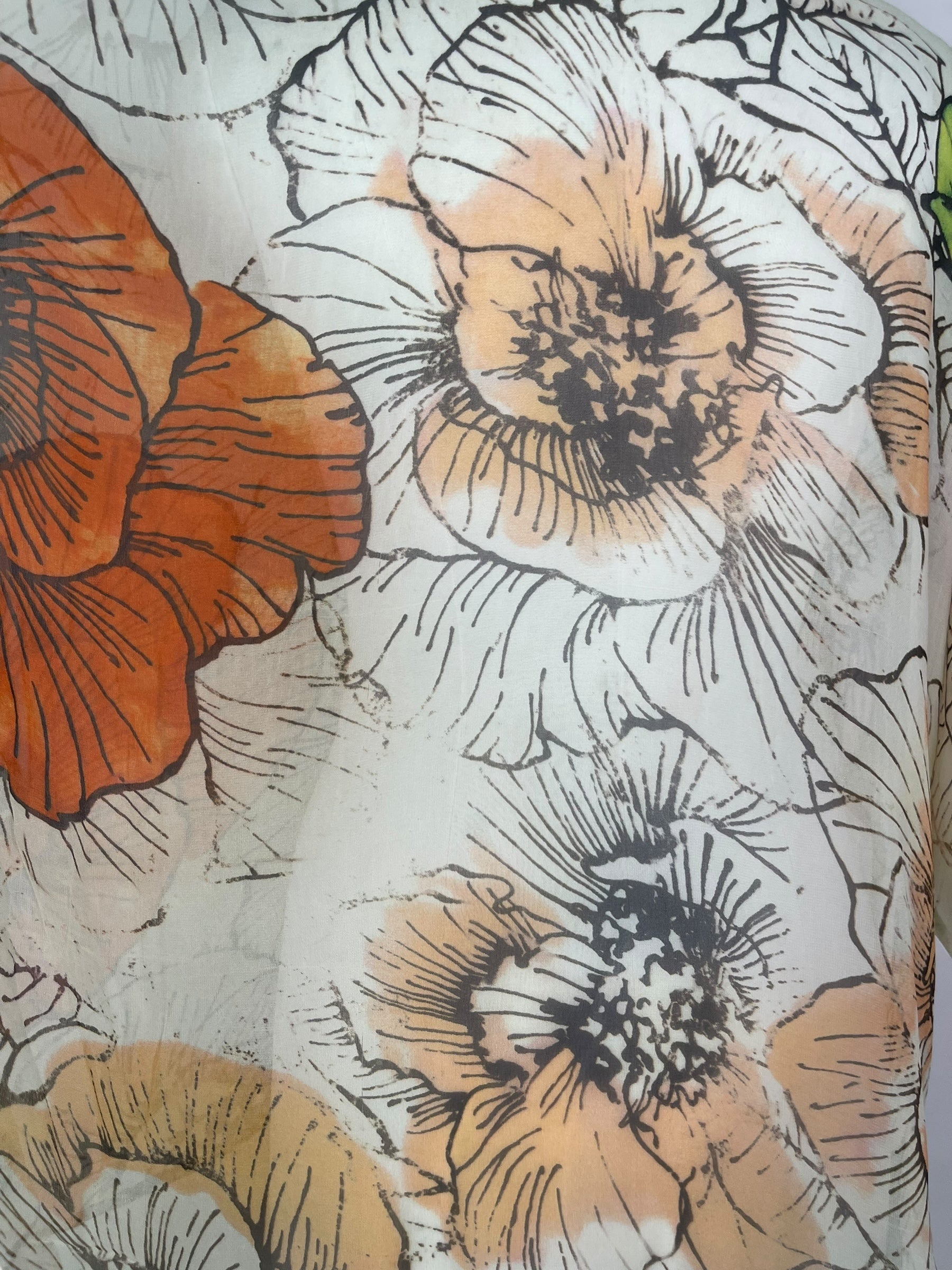 PRG8053 Sheer Avatar Pure Silk Long Tunic with Side Ties