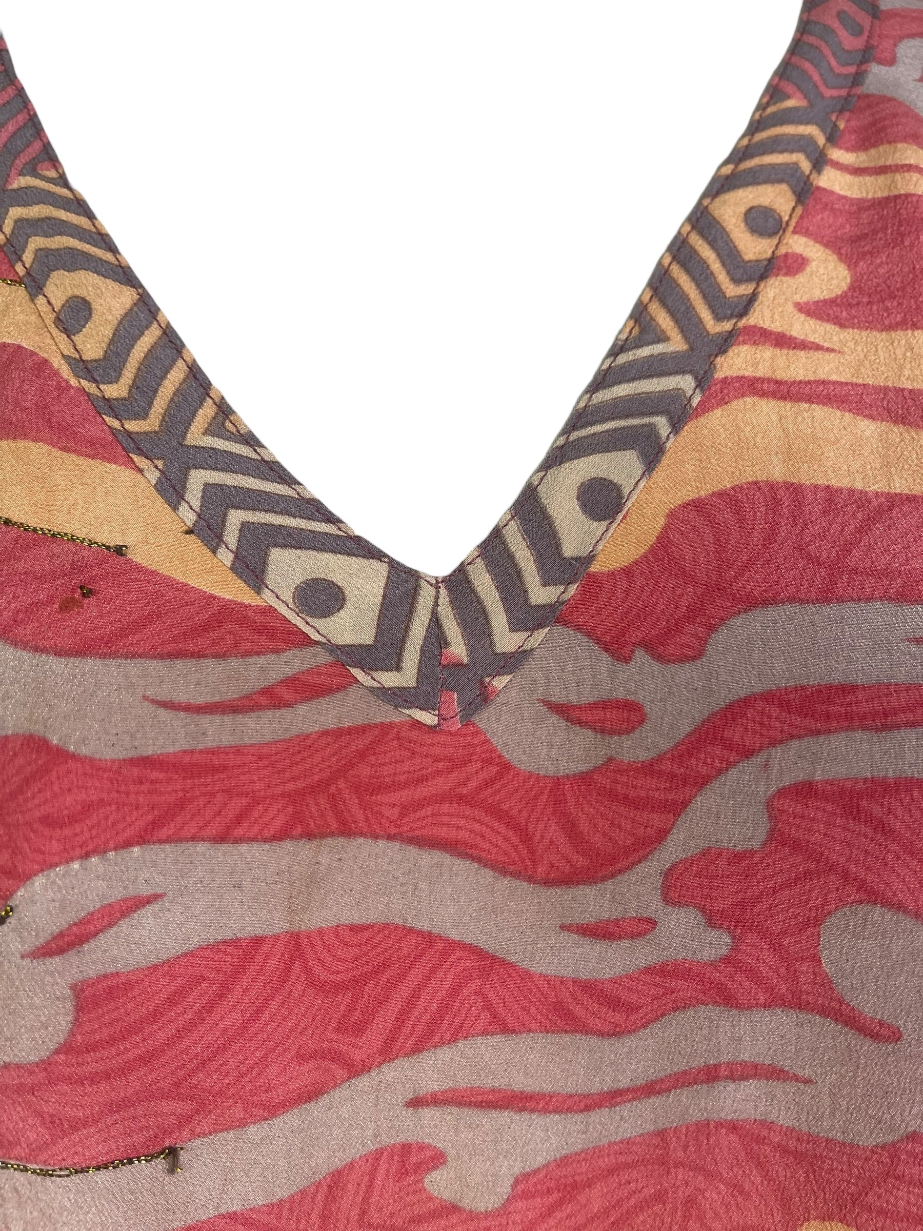 PRC8753 Wabi Sabi Pure Silk Long Tunic with Side Ties