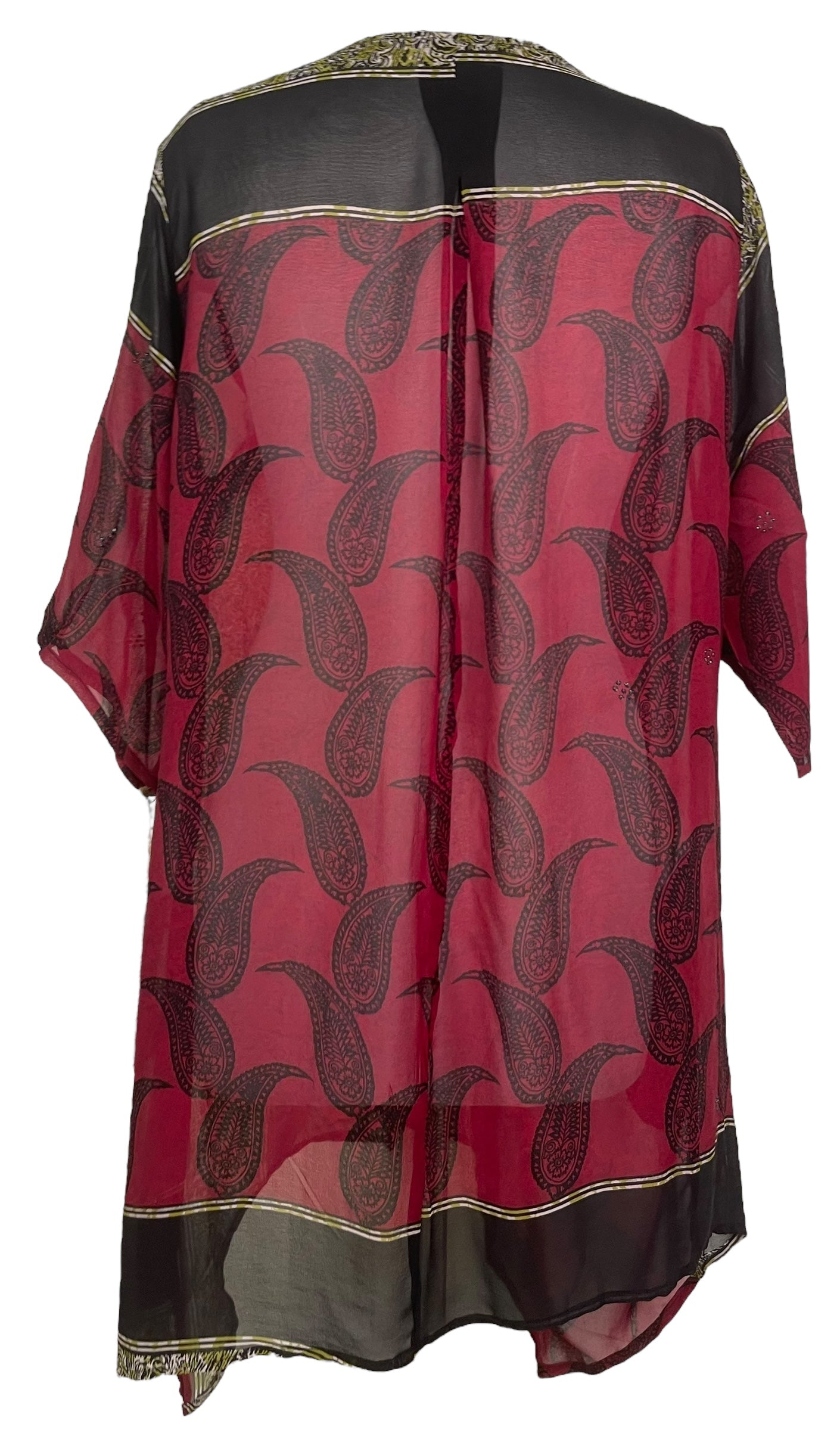 PRG7792 Sheer Wabi Sabi Pure Silk Self Pocket Tunic Dress