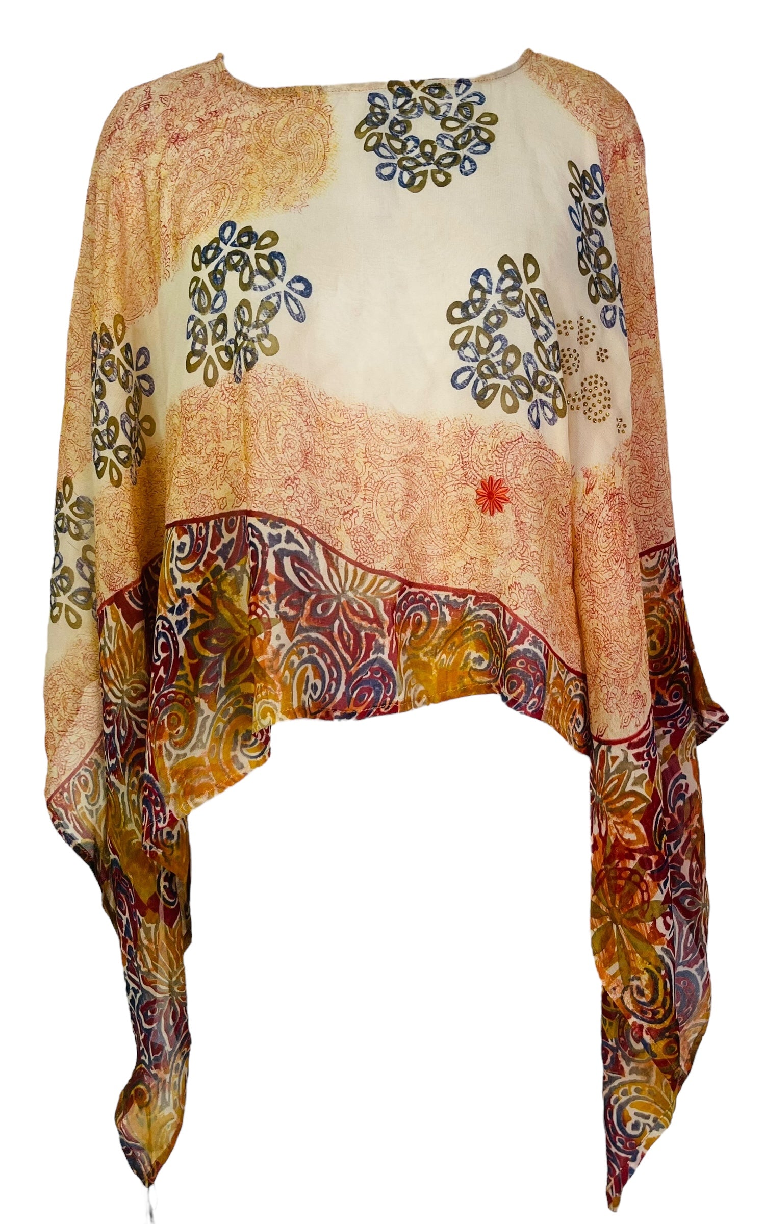 PRG7714 Sheer Avatar Pure Silk Capelet Poncho