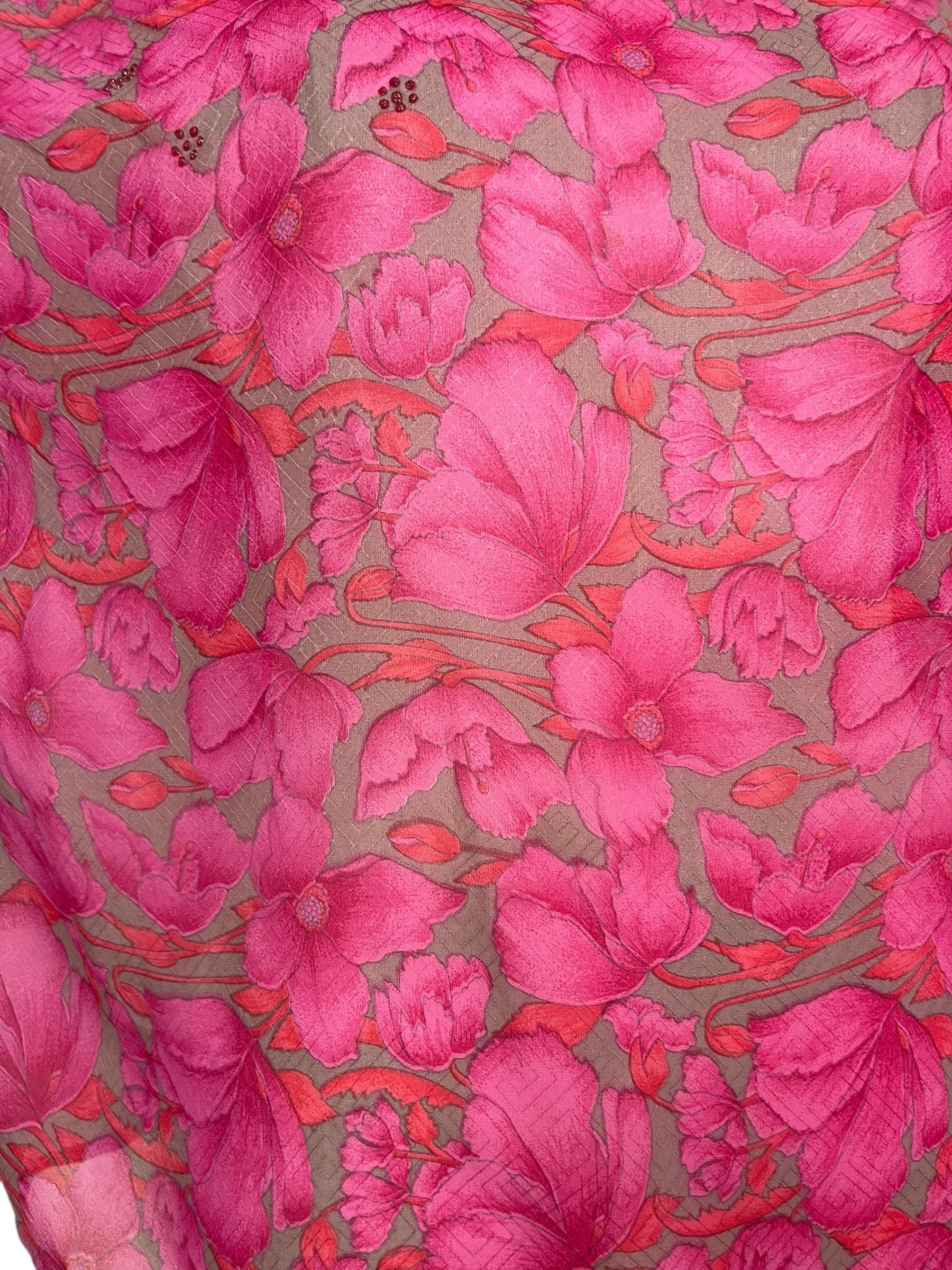 PRG8435 Sheer Avatar Pure Silk Side Slit Top