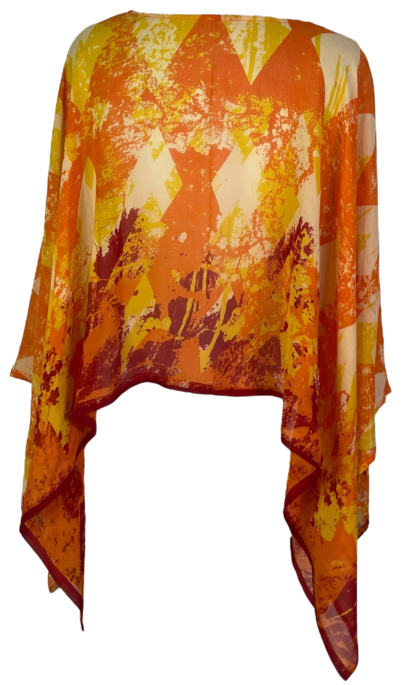 LADY LUCK PRG6931 Sheer Avatar Pure Silk Capelet Poncho