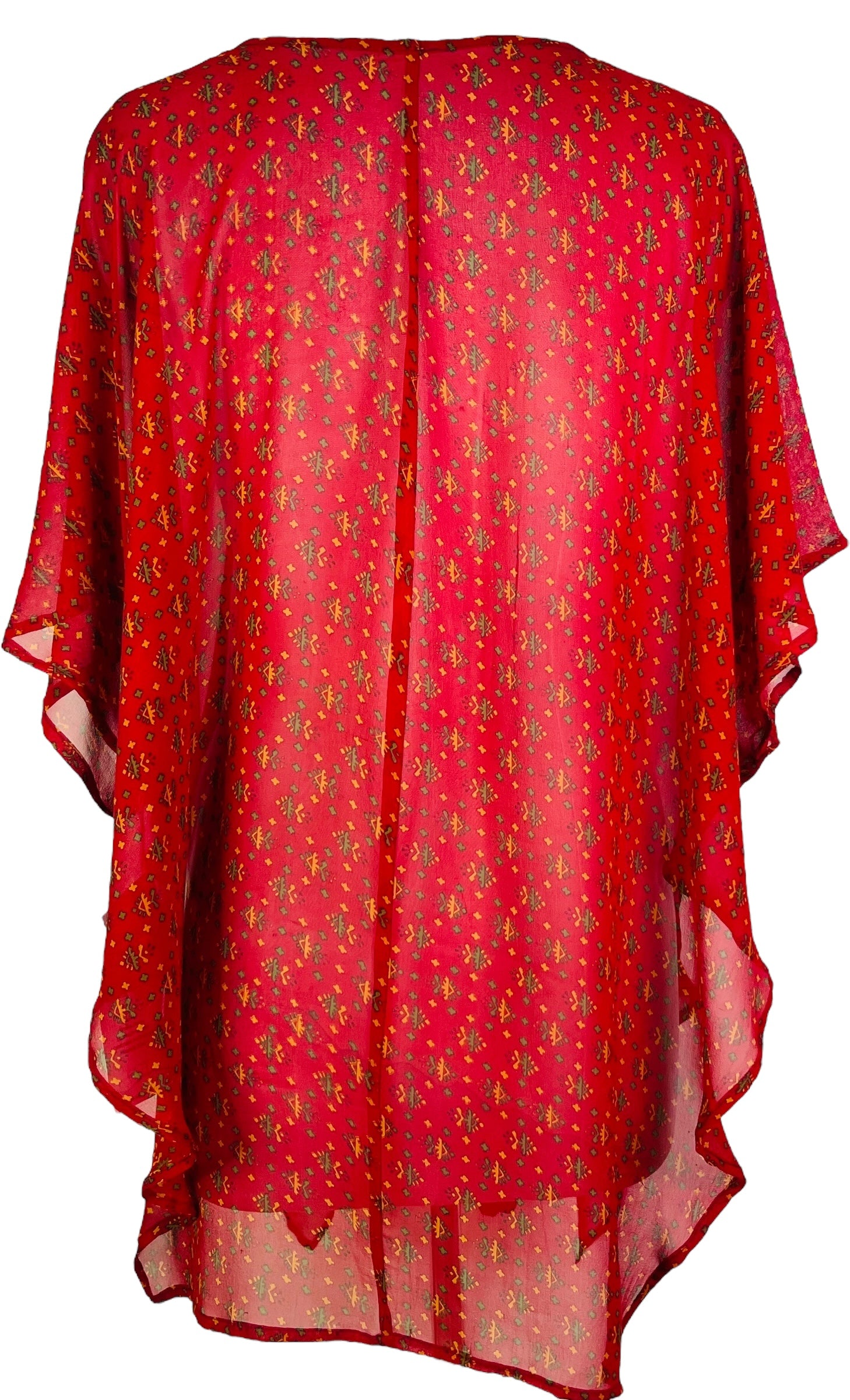 PRG7572 Sheer Avatar Pure Silk Waterfall Top