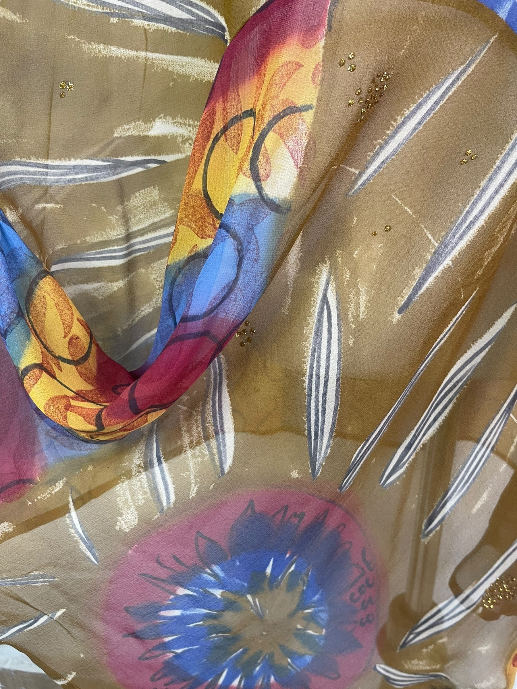 PRG7966 Sheer Avatar Pure Silk Self Pocket Tunic Dress