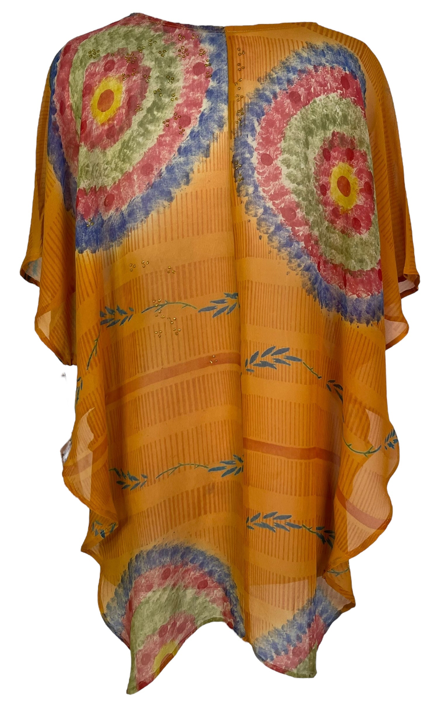 PRG7045 Sheer Avatar Pure Silk Waterfall Top