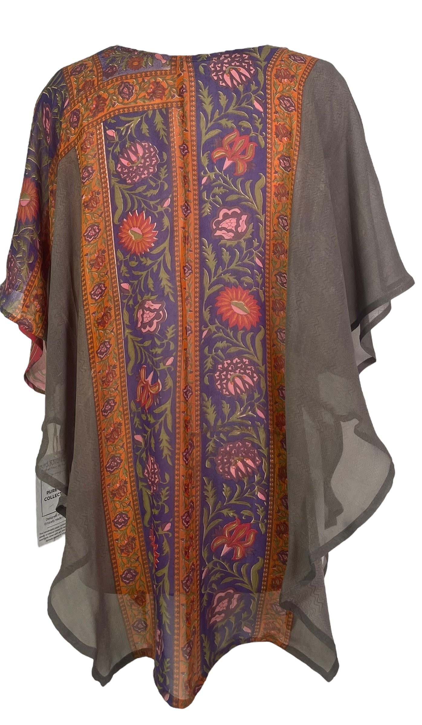 PRG8132 Sheer Avatar Pure Silk Waterfall Top