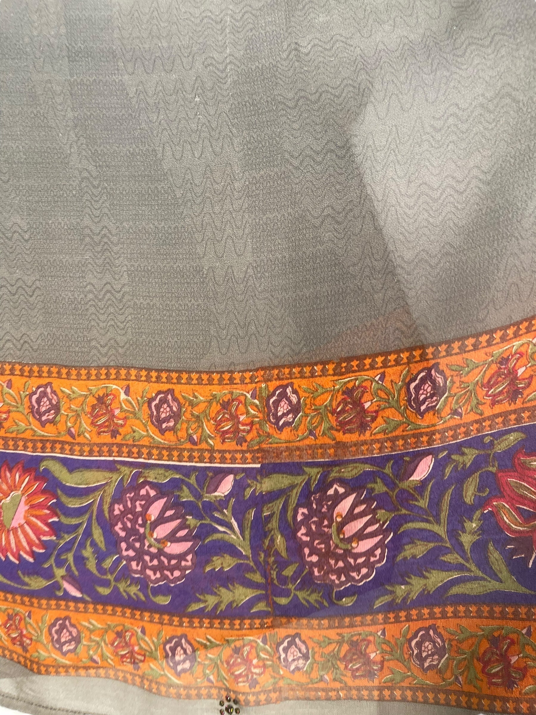 PRG8132 Sheer Avatar Pure Silk Kimono-Sleeved Top