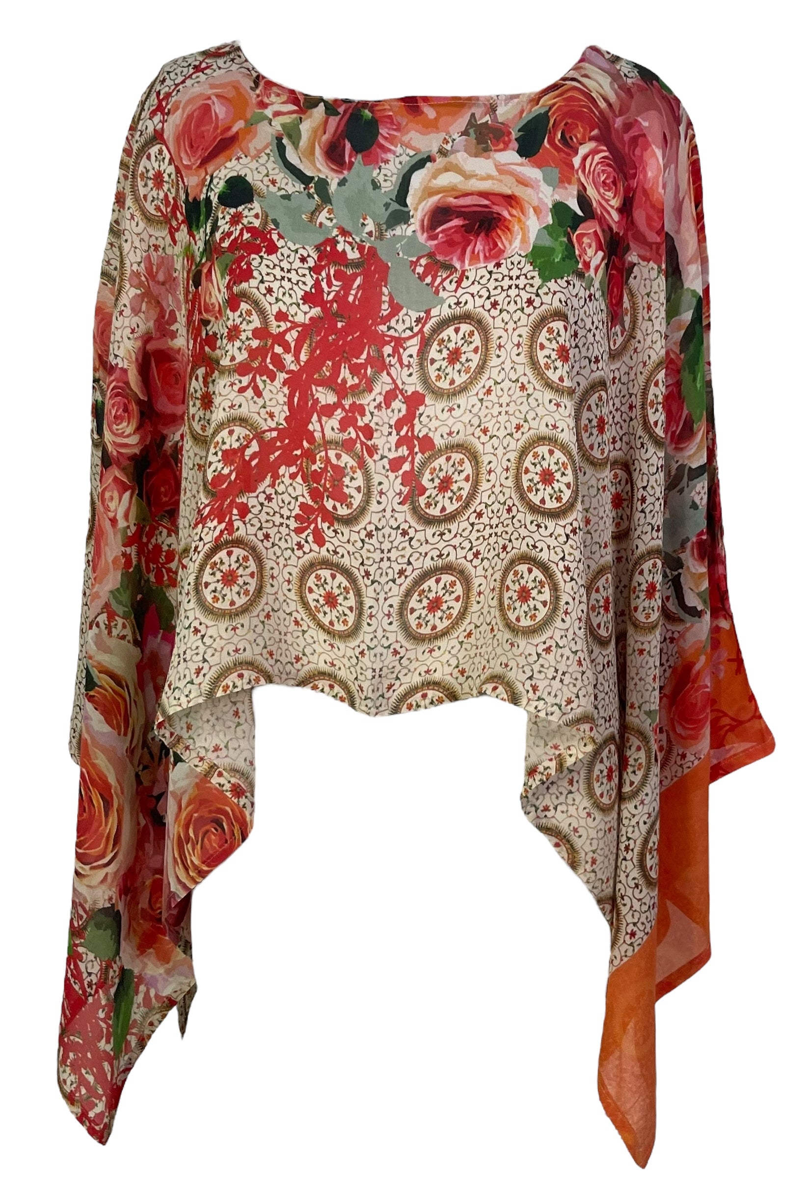 LADY LUCK PRG6411 Sheer Avatar Pure Silk Capelet Poncho