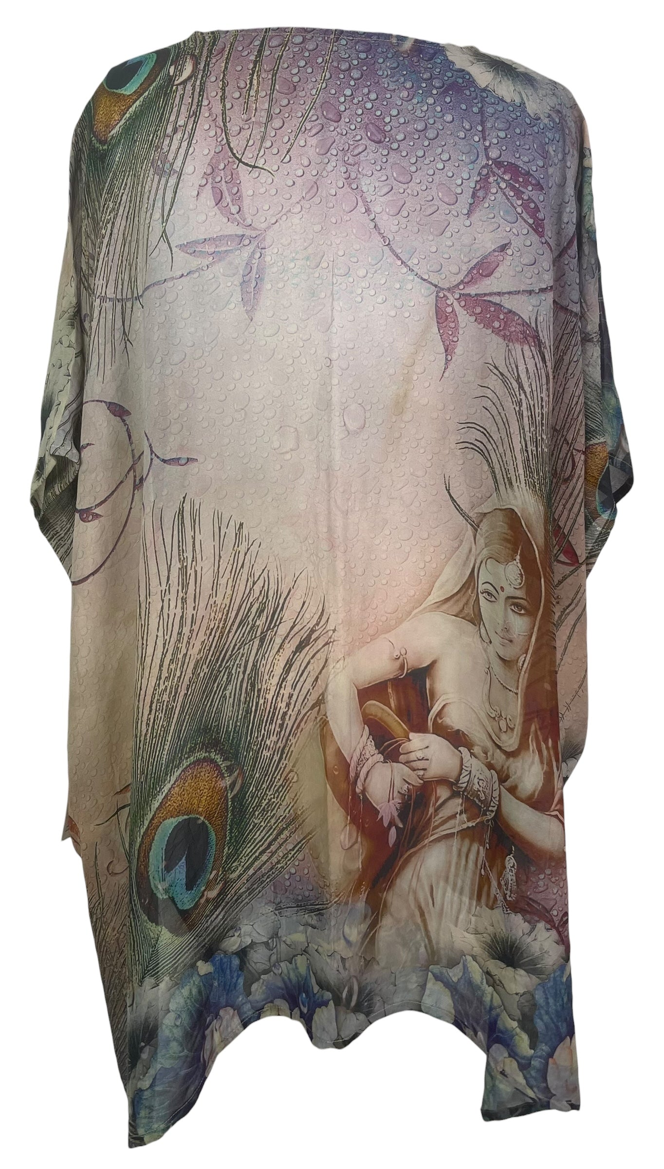 PREVIEW PRG8580 Sheer Wabi Sabi Pure Silk Short Kaftan Tunic With Slits by FEBRUARY2026 – Handmade ethical Short Kaftan from sariKNOTsari using upcycled silk. Designed in Canada for travel and slow fashion, loved from Toronto to LA to Sydney.