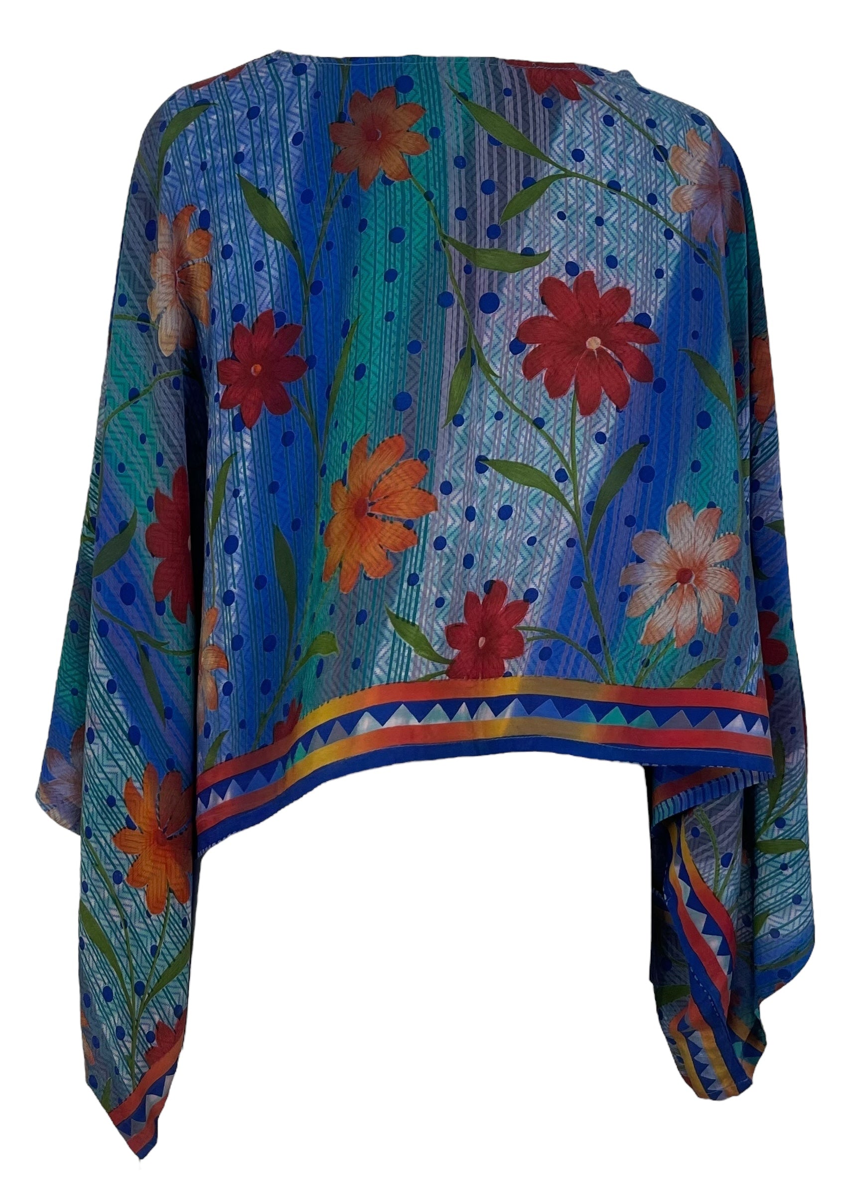PRC6727 Avatar Pure Silk Kimono-Sleeved Top