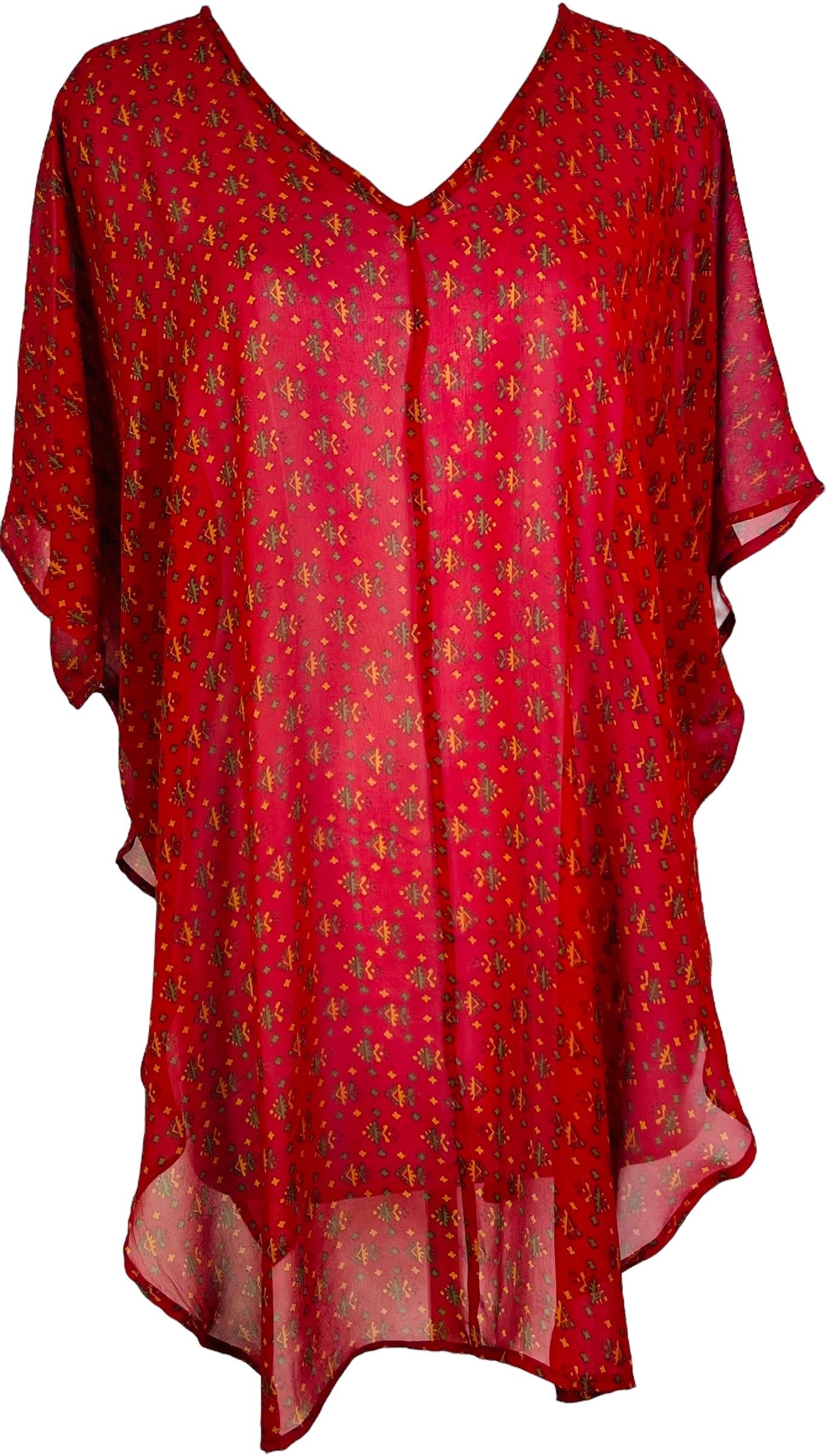 PRG7572 Sheer Avatar Pure Silk Waterfall Top